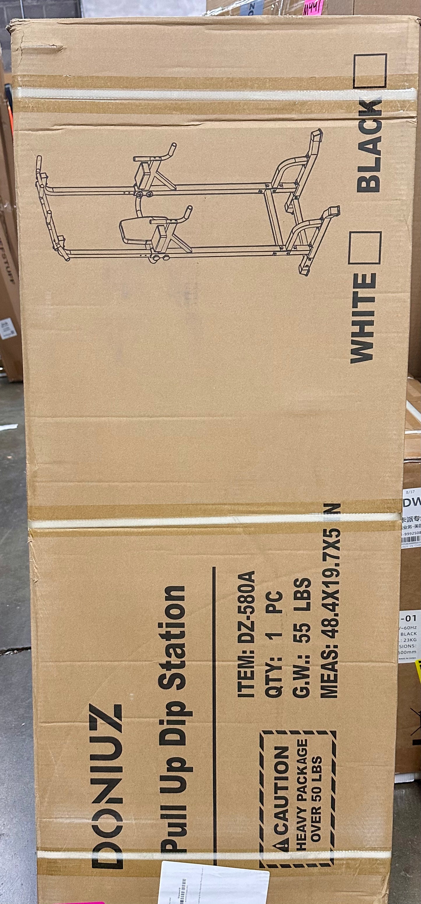 Power Tower Pull Up Bar and Dip Station, Multi-Function Home Gym, Strength Training Fitness Equipment, Height Adjustable (W550)