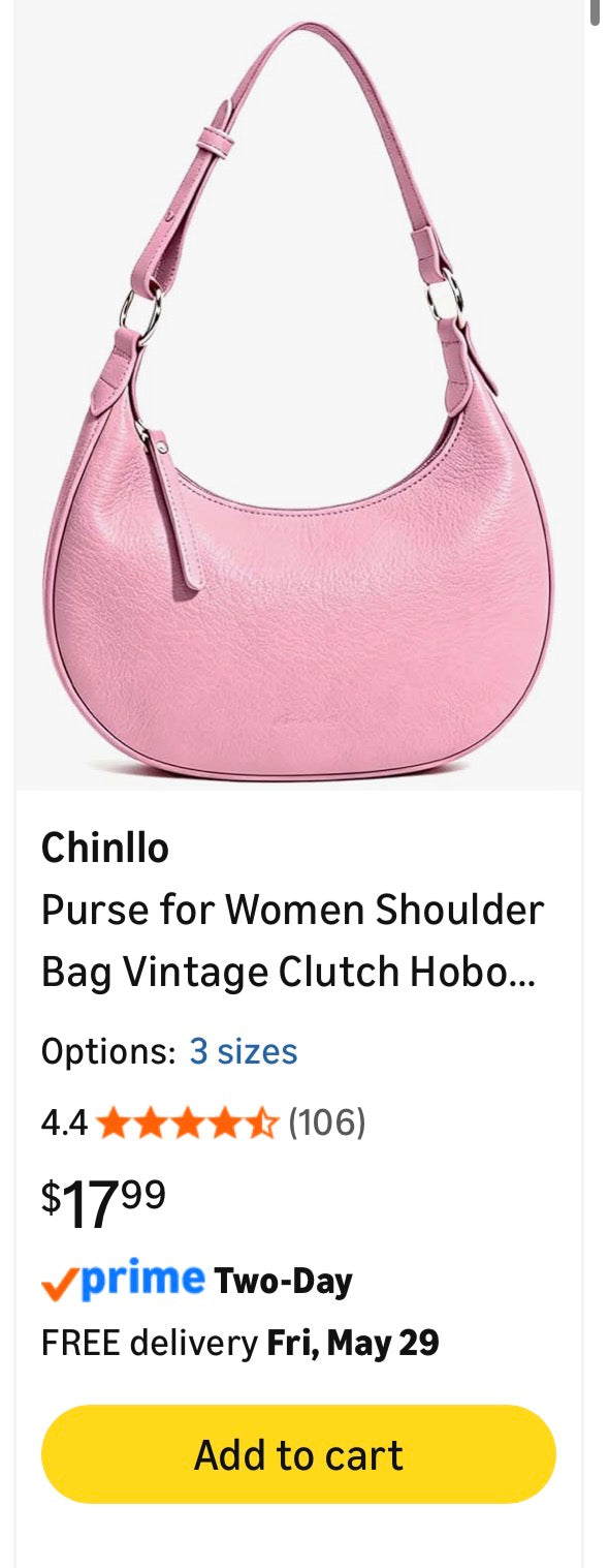 Chinllo Purse for Women Shoulder Bag Cute Mini Clutch Zipper Hobo Tote Handbags