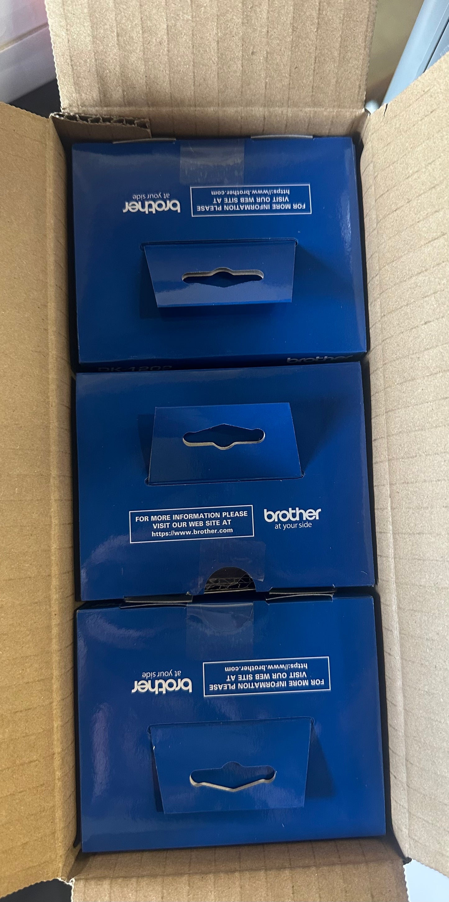 3-Pack, Brother Genuine DK-12023PK Die-Cut Shipping Paper Labels, Long Lasting Reliability, 300 Labels Per Roll, (3) Rolls per Box, White (DK12023PK)