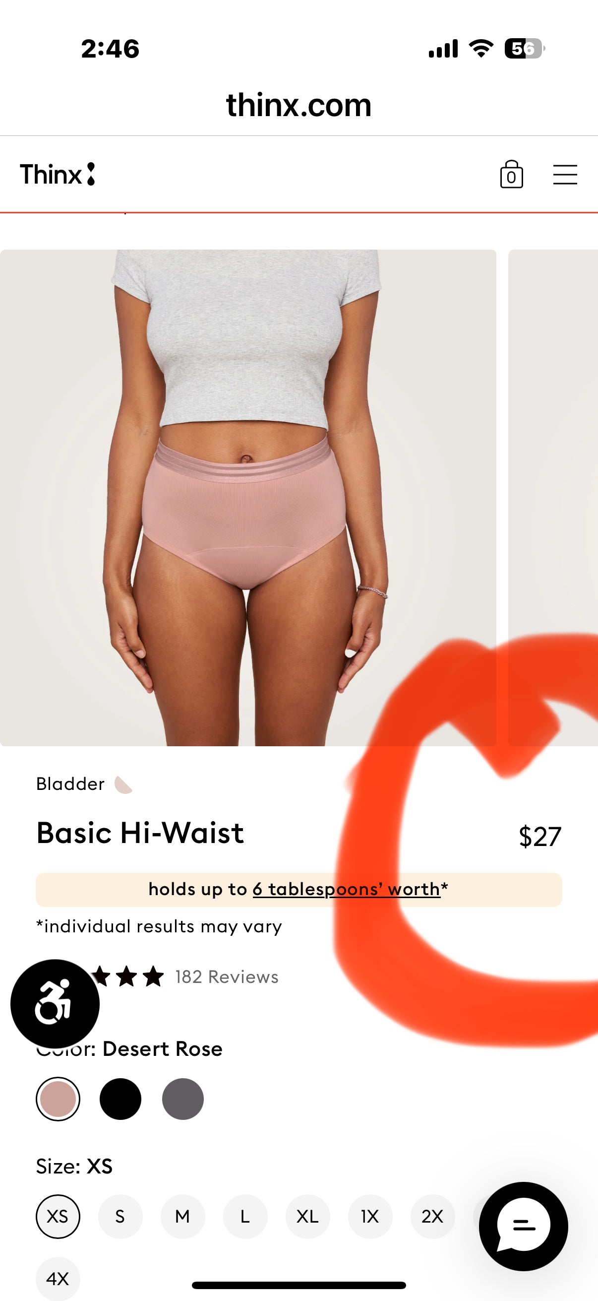 Thinx Leak-Fighting Brief Underwear (Size Small, Medium and XL)