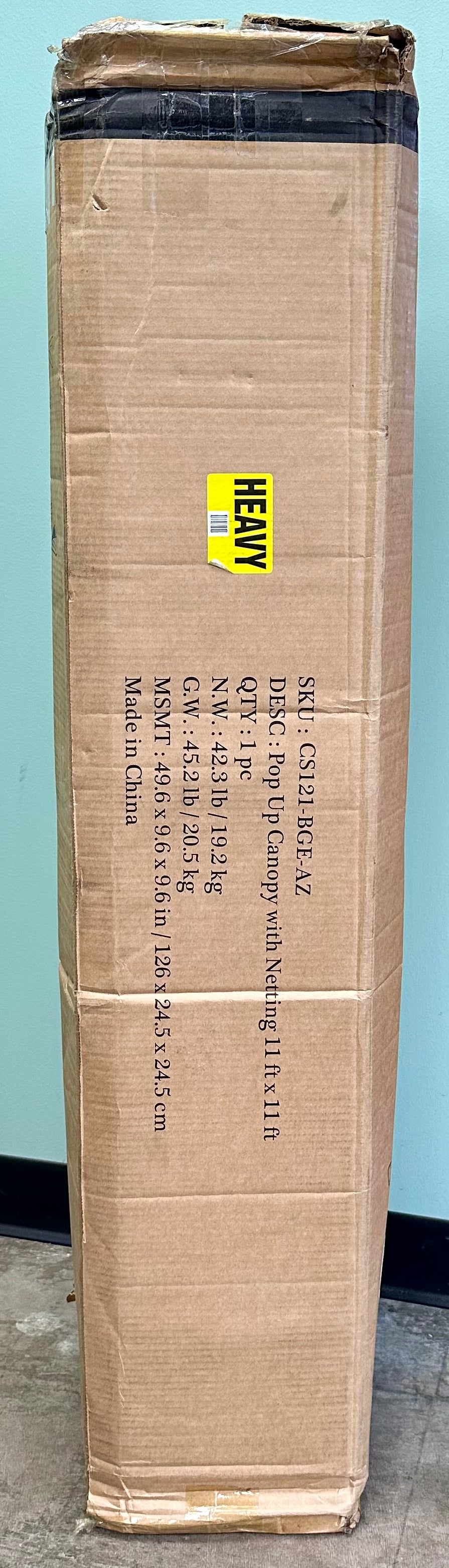 COOS BAY 11x11 Pop Up Instant Gazebo Tent with Mosquito Netting, Outdoor Canopy Shelter with 121 Square Feet of Shade (Beige) (G933)