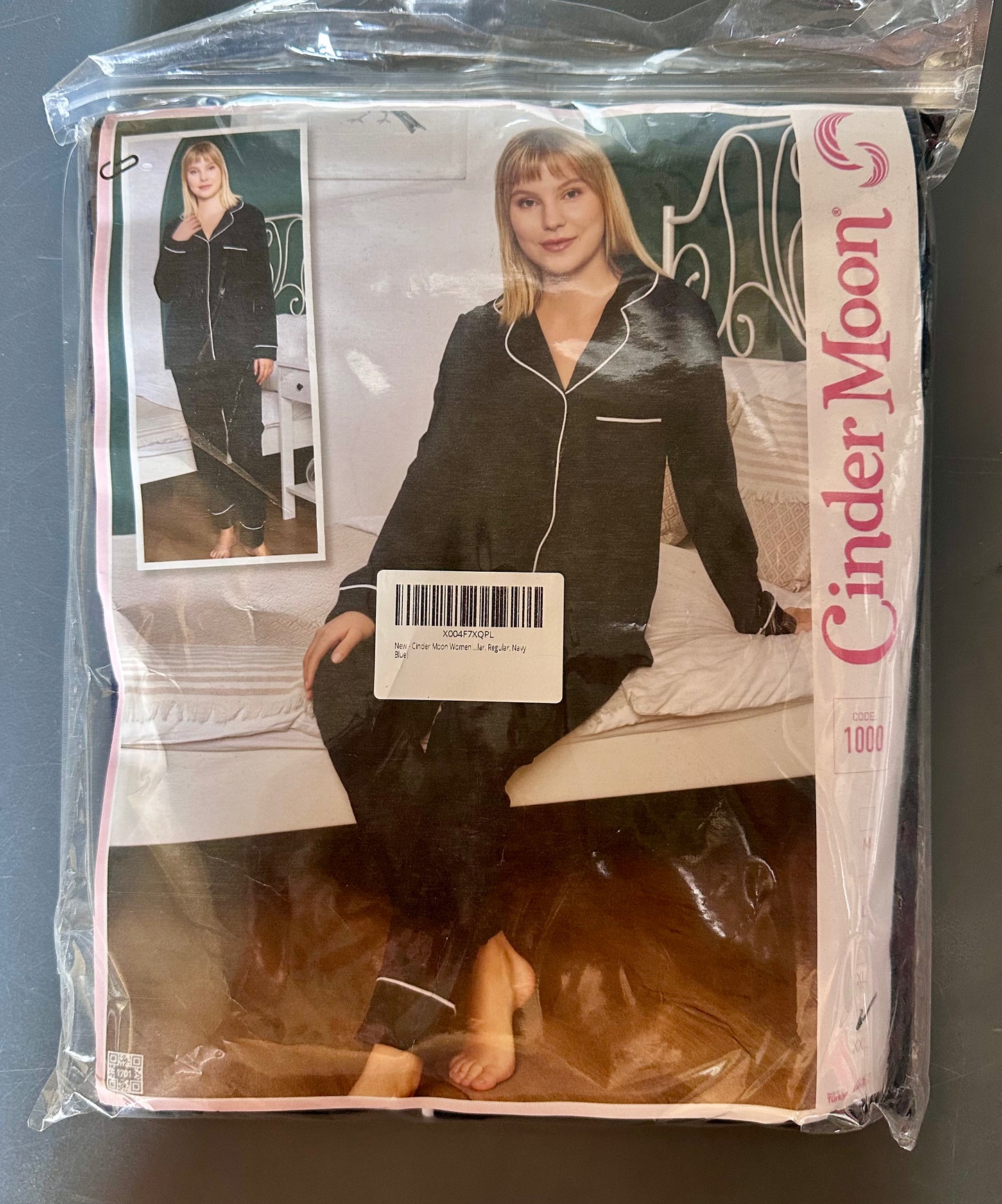 Women's Pajama Set, Long Sleeve Button Sleepwear, Nightwear, Soft Pjs Lounge Set (Size XXL, Navy)