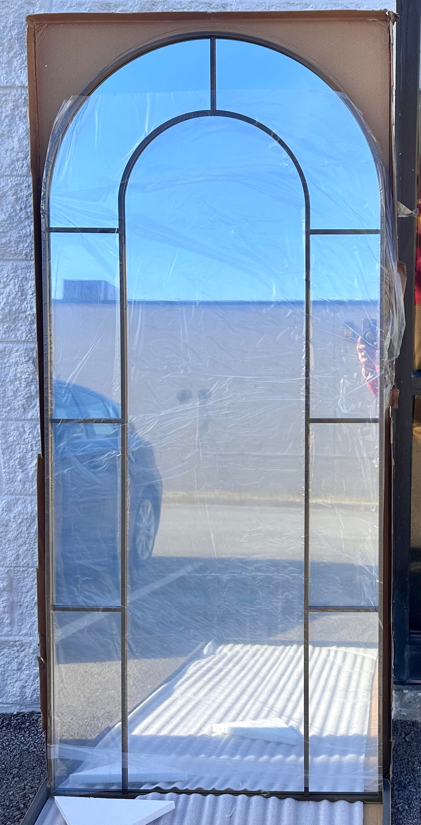 Antok 71" x 32" Full Length Mirror, Arched Decorative Mirror, Metal Framed Decor Art Pane Mirror Standing Mirror, for Bedroom, Living Room, Entryway, Btonze (M469)