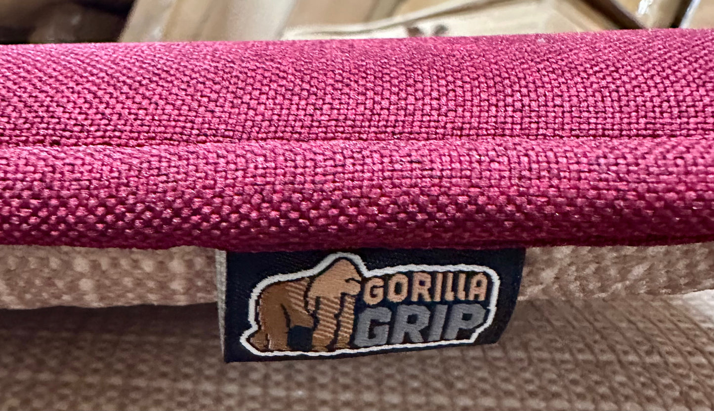 GORILLA GRIP Slip Resistant Tufted Chair Cushions, No Ties Required, Set of 6 Memory Foam Pads for Dining Room Kitchen Table, Office, Rocking Chairs, Plush Seat Cushion Pad, Home Decor, 16x17, Wine (L1090)