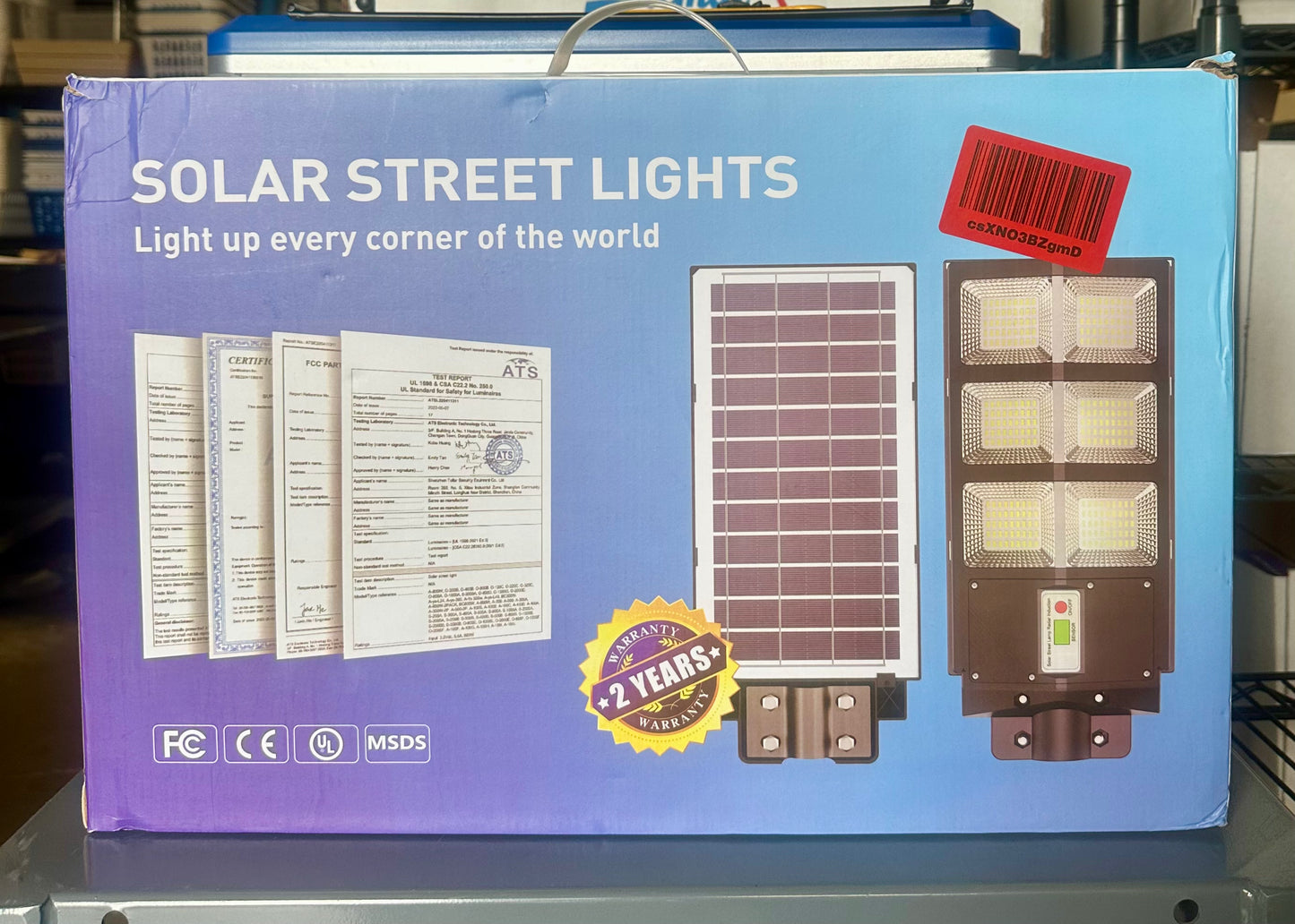A-ZONE 300W Solar Street Lights Outdoor Waterproof, 6500K 30000LM Outdoor LED Street Light Dusk to Dawn, LED Wide Angle Lamp with Motion Sensor and Remote Control, for Parking Lot, Yard, etc.