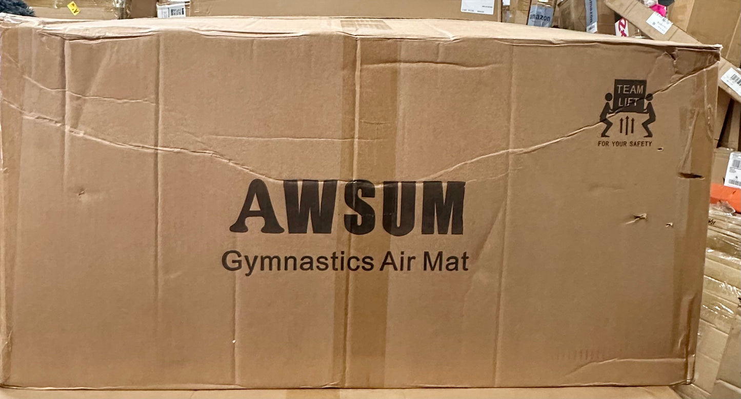 AWSUM Inflatable Air Gymnastics Mat 23’ x 5’, Tumbling Mat with Electric Pump for Home/Gym/Outdoor (W485)