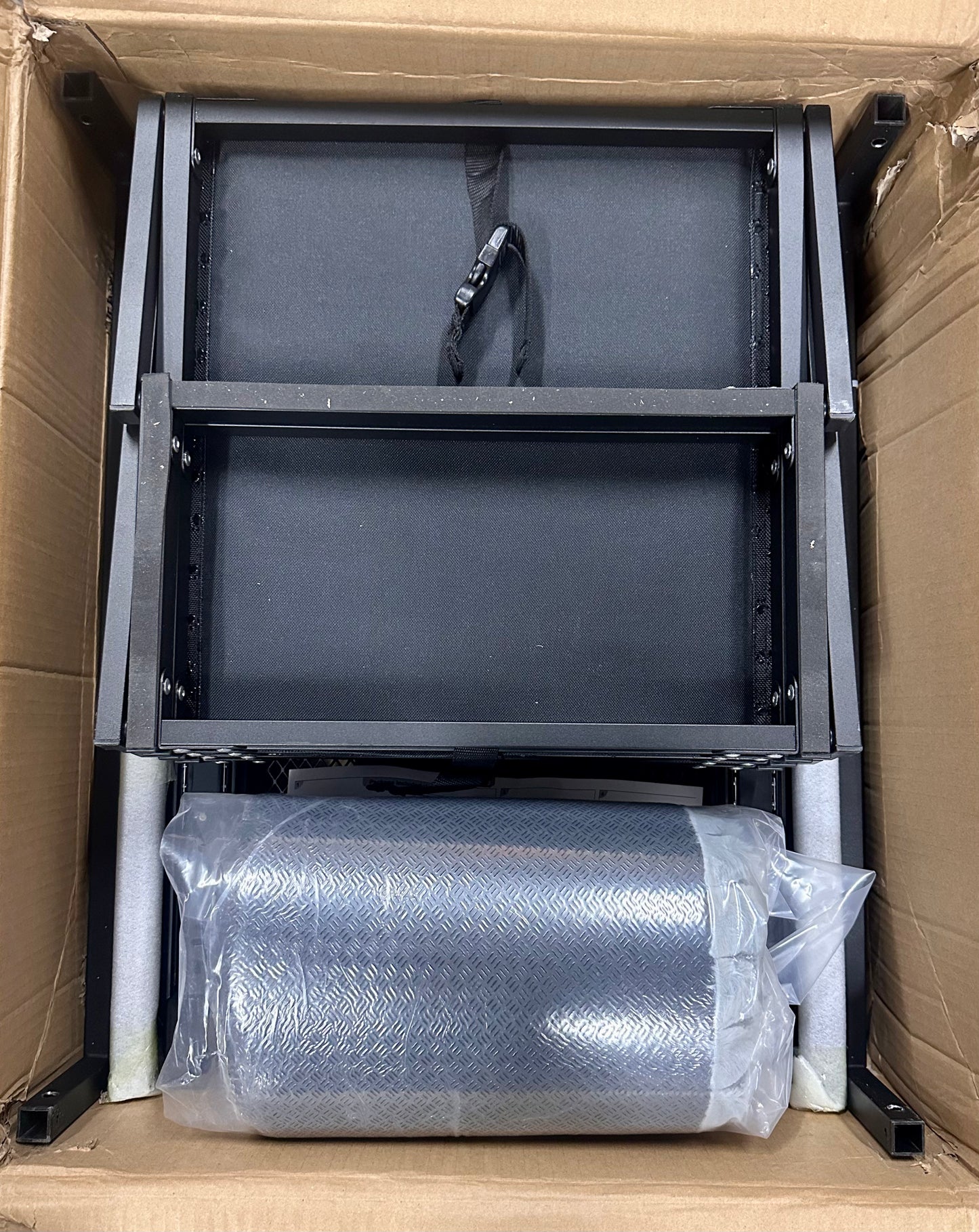 Veehoo Dog Stairs with Perch, Fluffy Plush Seat-mate, Folding Dog Steps for Bed, Furniture, Window (R744)