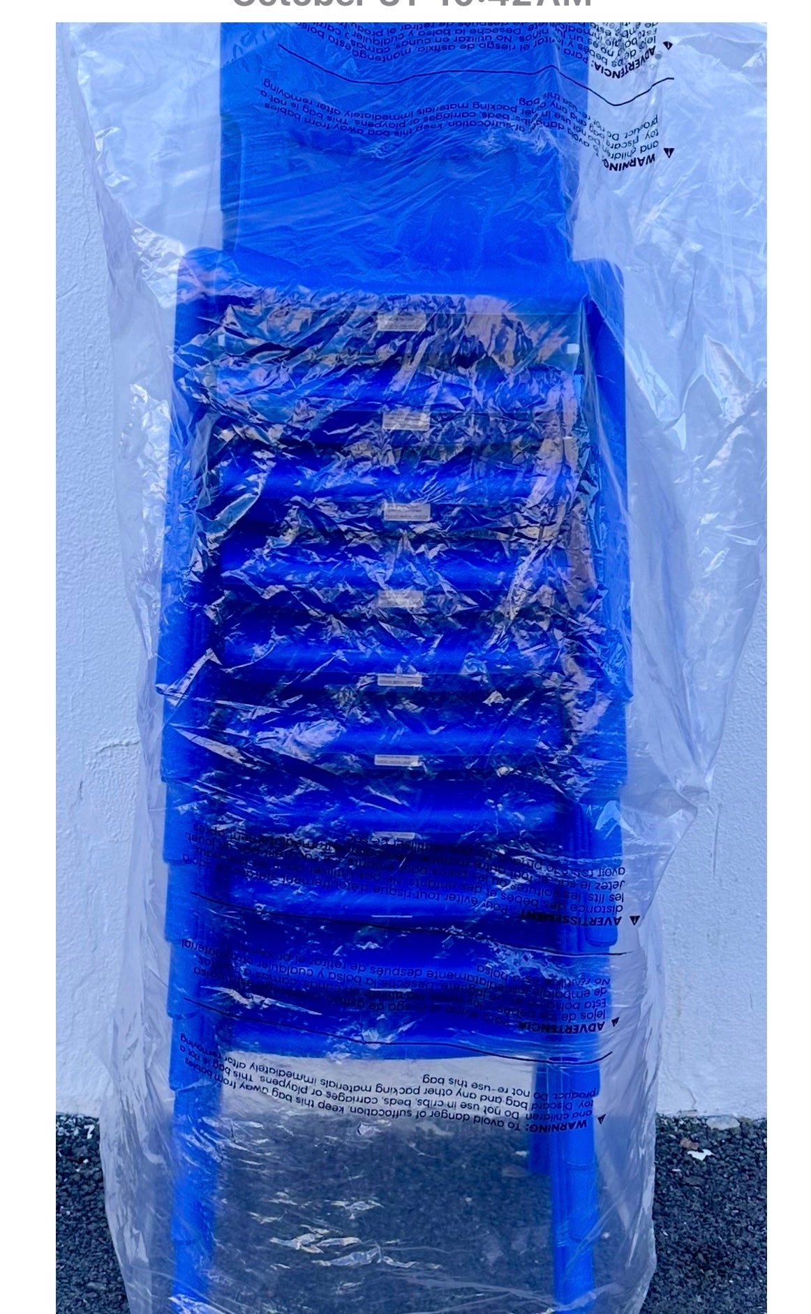 10 Chairs -  12in Plastic School Stack Chair, Classroom Furniture, Blue, 10-Piece (R723)