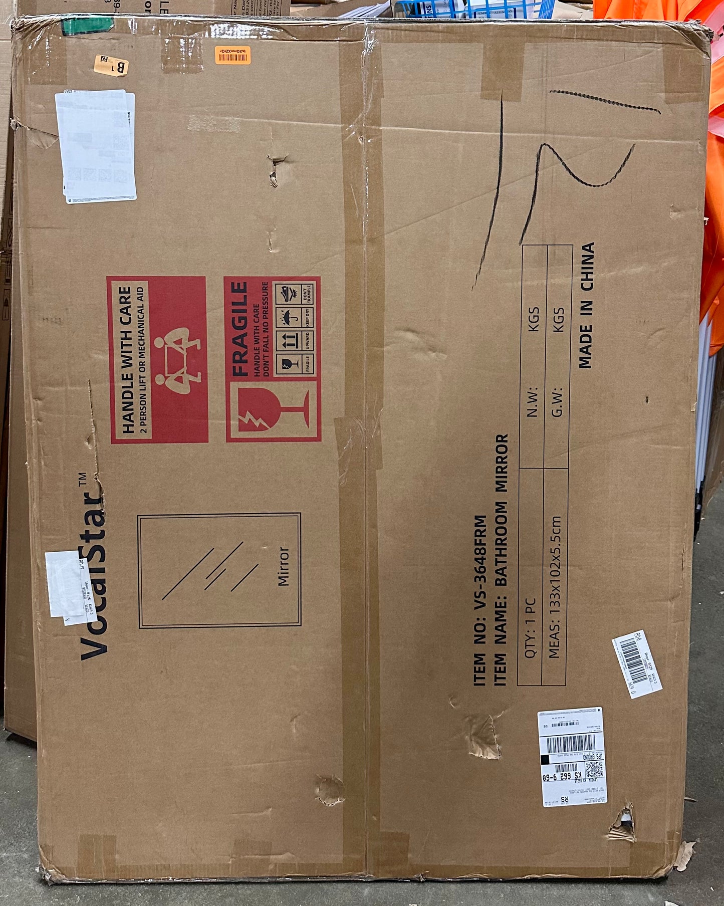 36” x 48” Frameless Mirror, Upgraded Shatterproof, Wall Mount, Vanity Mirror for Bedroom, Living Room, Entryway (M419)