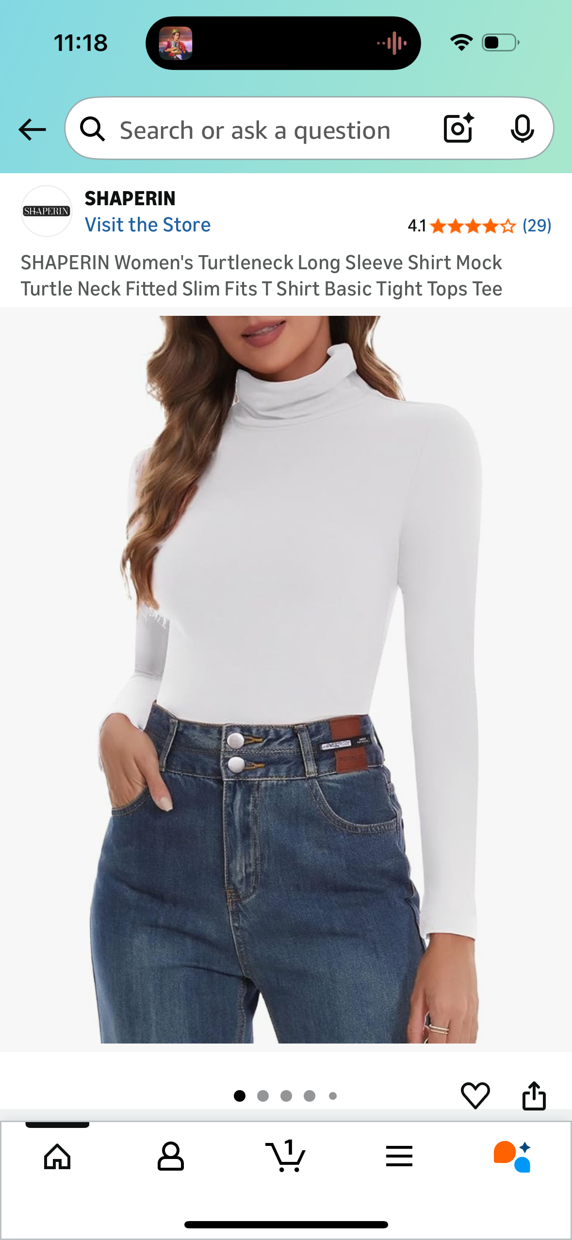 SHAPERIN Women's Turtleneck Long Sleeve Shirt Mock Turtle Neck Fitted Slim Fits T Shirt Basic Tight Tops Tee