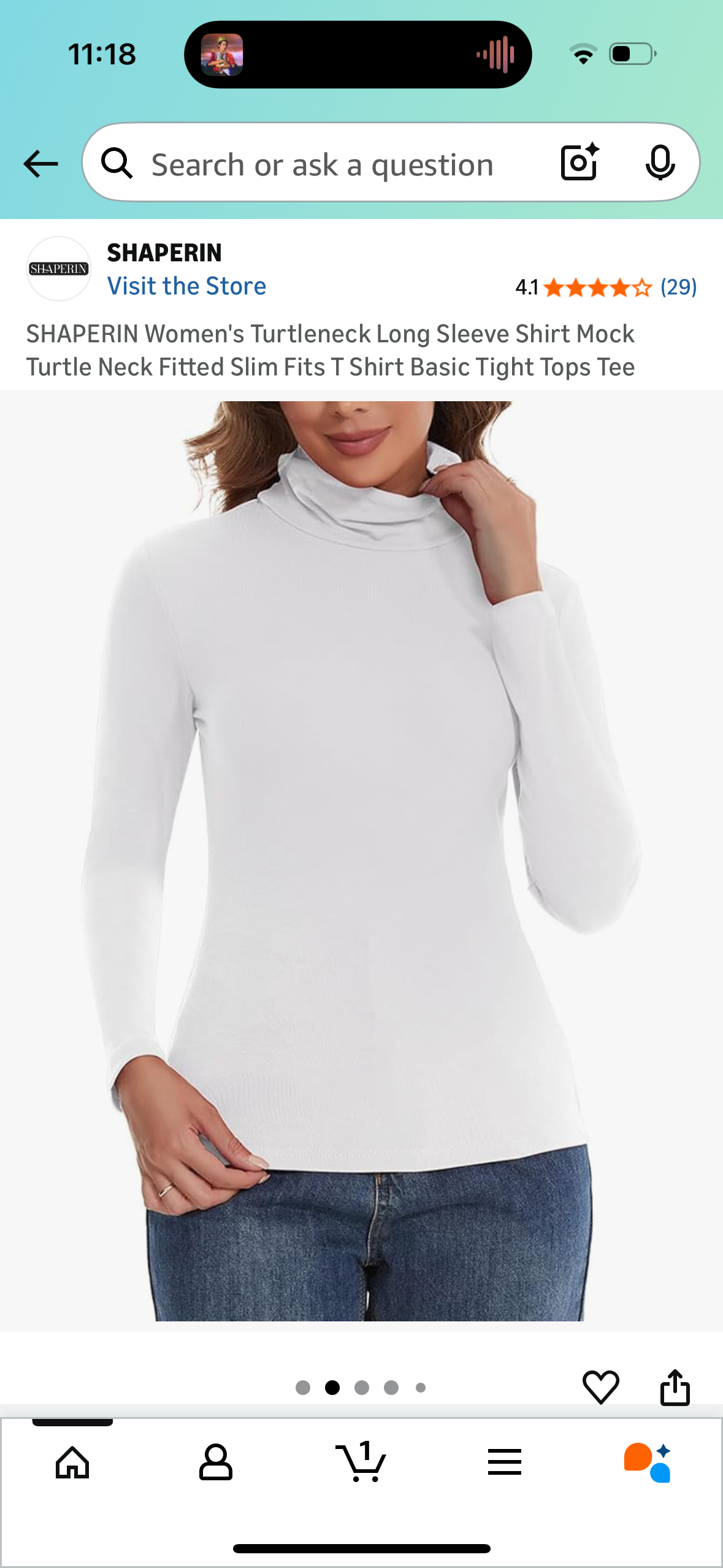 SHAPERIN Women's Turtleneck Long Sleeve Shirt Mock Turtle Neck Fitted Slim Fits T Shirt Basic Tight Tops Tee