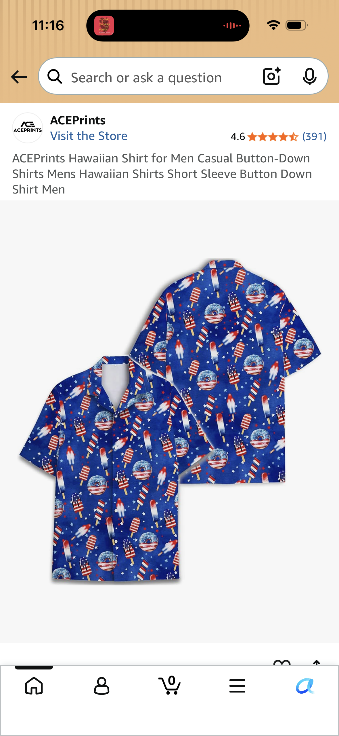 ACEPrints Hawaiian Shirt for Men Casual Button-Down Shirts Mens Hawaiian Shirts Short Sleeve Button Down Shirt Men (Size X-Large)