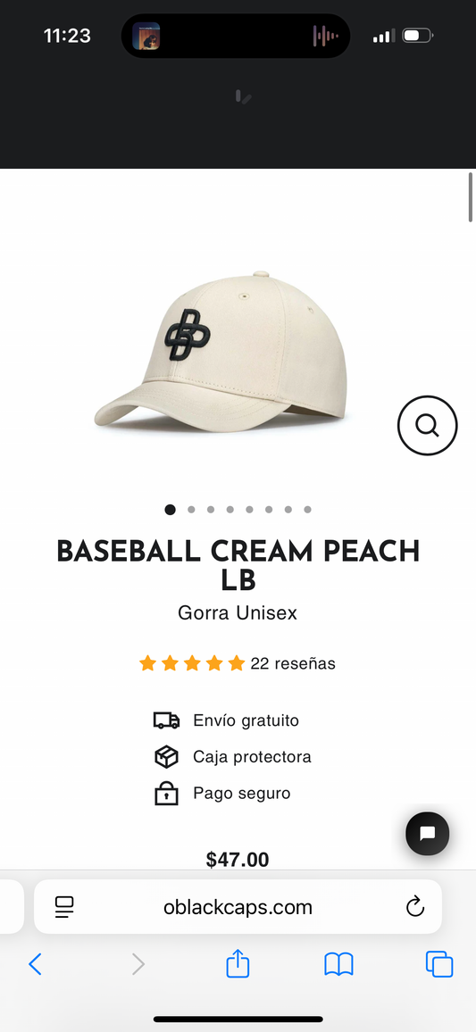 Oblack Baseball Cream Peach LB