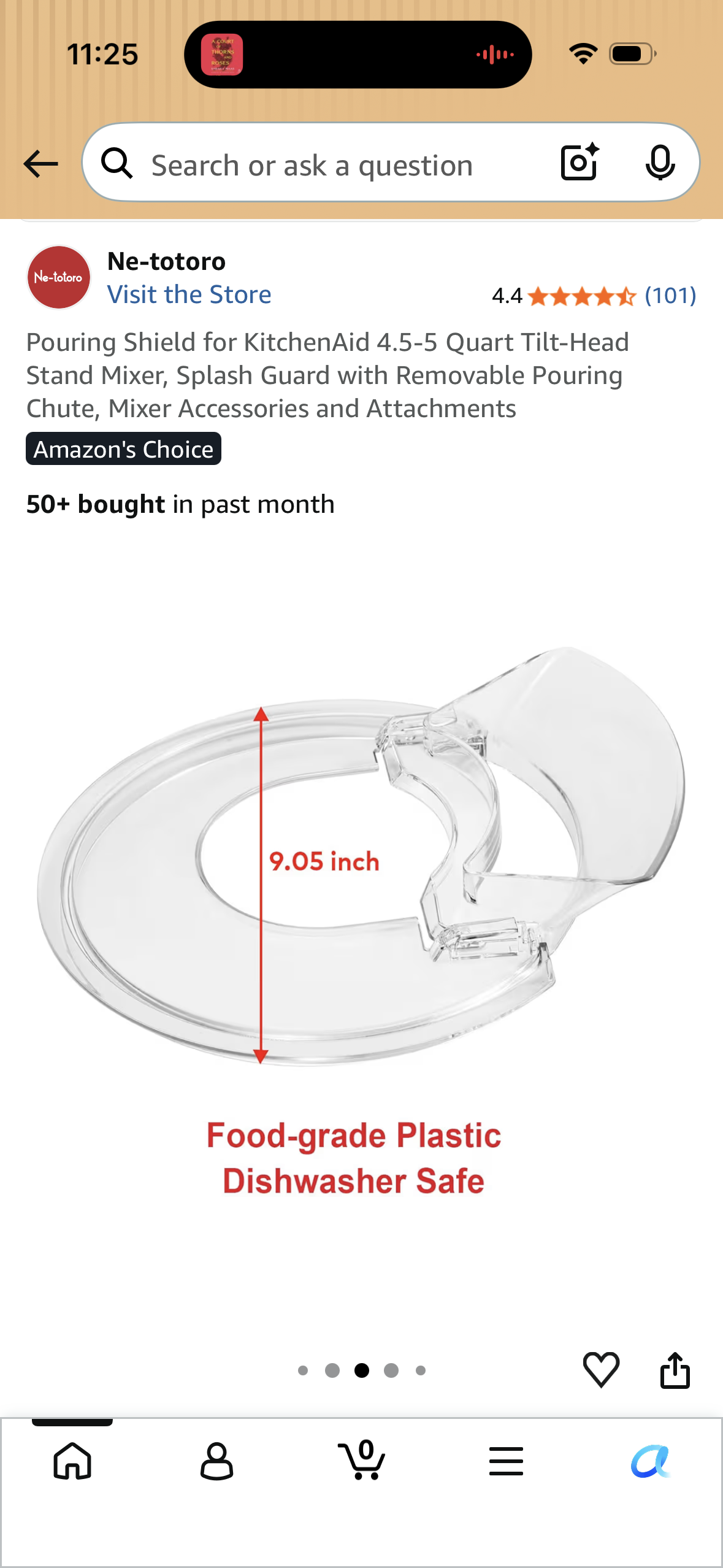 Pouring Shield for KitchenAid 4.5-5 Quart Tilt-Head Stand Mixer, Splash Guard with Removable Pouring Chute, Mixer Accessories and Attachments