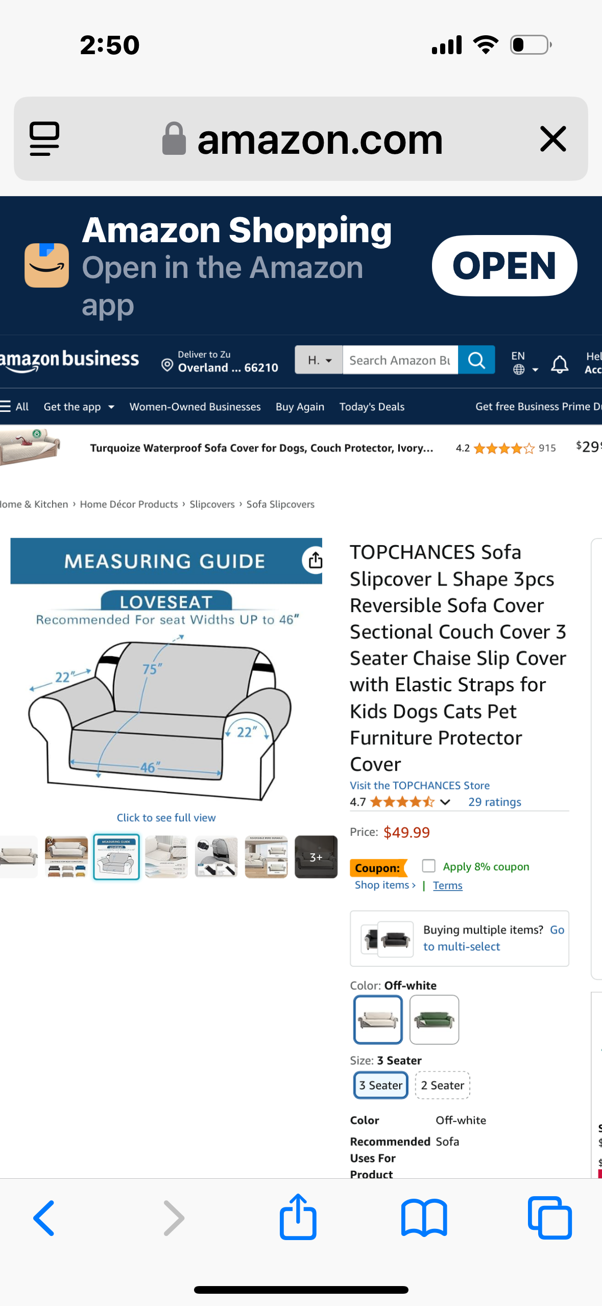 TOPCHANCES Sofa Slipcover L Shape 3pcs Reversible Sofa Cover Sectional Couch Cover 3 Seater Chaise Slip Cover with Elastic Straps for Kids Dogs Cats Pet Furniture Protector Cover