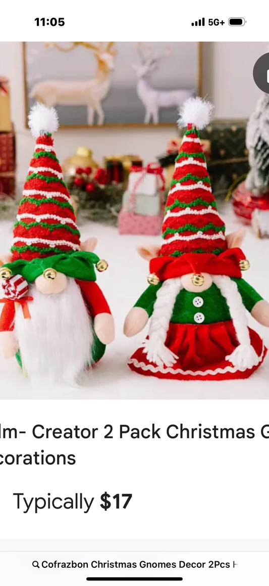 Cofrazbon Christmas Gnomes Decor 2Pcs Handmade Swedish Tomte Elf Doll with Dangling Legs Santa Plush Gnome Christmas Decoration for Home Holiday Party Gifts