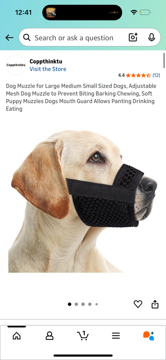 Dog Muzzle for Large Medium Small Sized Dogs, Adjustable Mesh Dog Muzzle to Prevent Biting Barking Chewing, Soft Puppy Muzzles Dogs Mouth Guard Allows Panting Drinking Eating