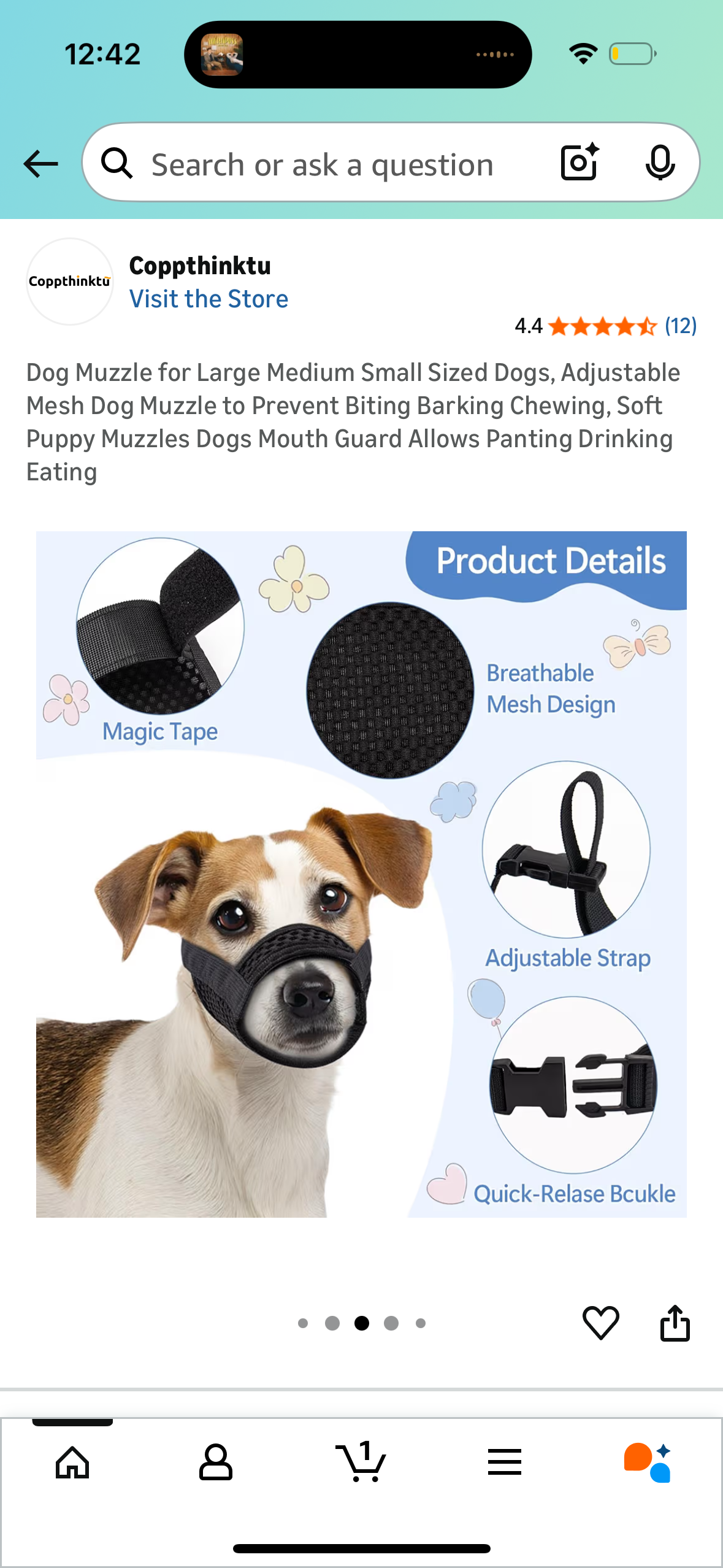 Dog Muzzle for Large Medium Small Sized Dogs, Adjustable Mesh Dog Muzzle to Prevent Biting Barking Chewing, Soft Puppy Muzzles Dogs Mouth Guard Allows Panting Drinking Eating