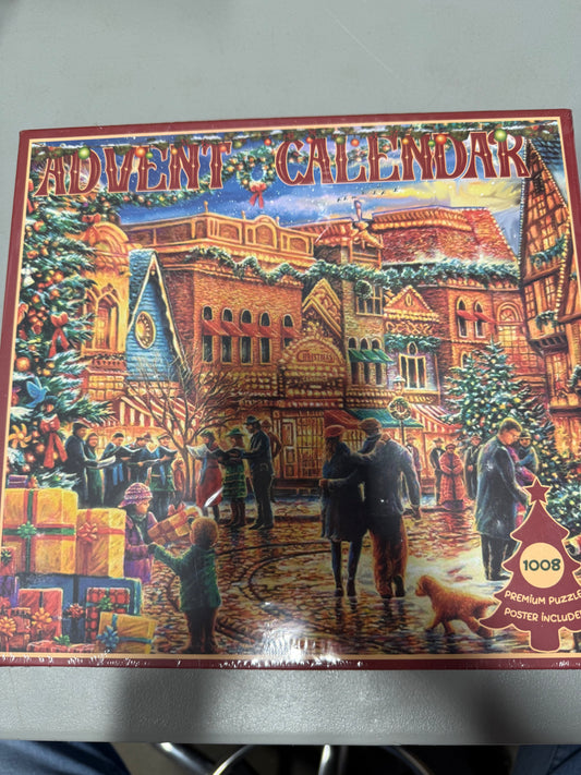 Advent Calendar Christmas Puzzles, Numbered 24 boxes - Christmas Holiday Puzzles for Adults and Kids 1008 PCS Countdown Puzzle as Decoration