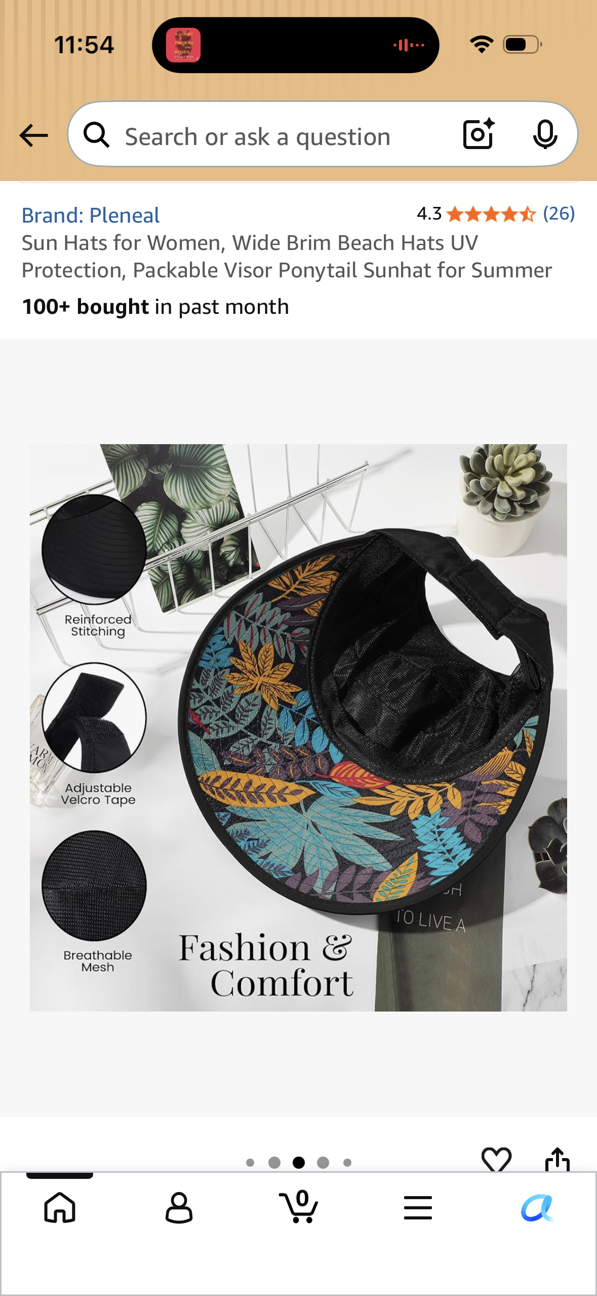Sun Hats for Women, Wide Brim Beach Hats UV Protection, Packable Visor Ponytail Sunhat for Summer