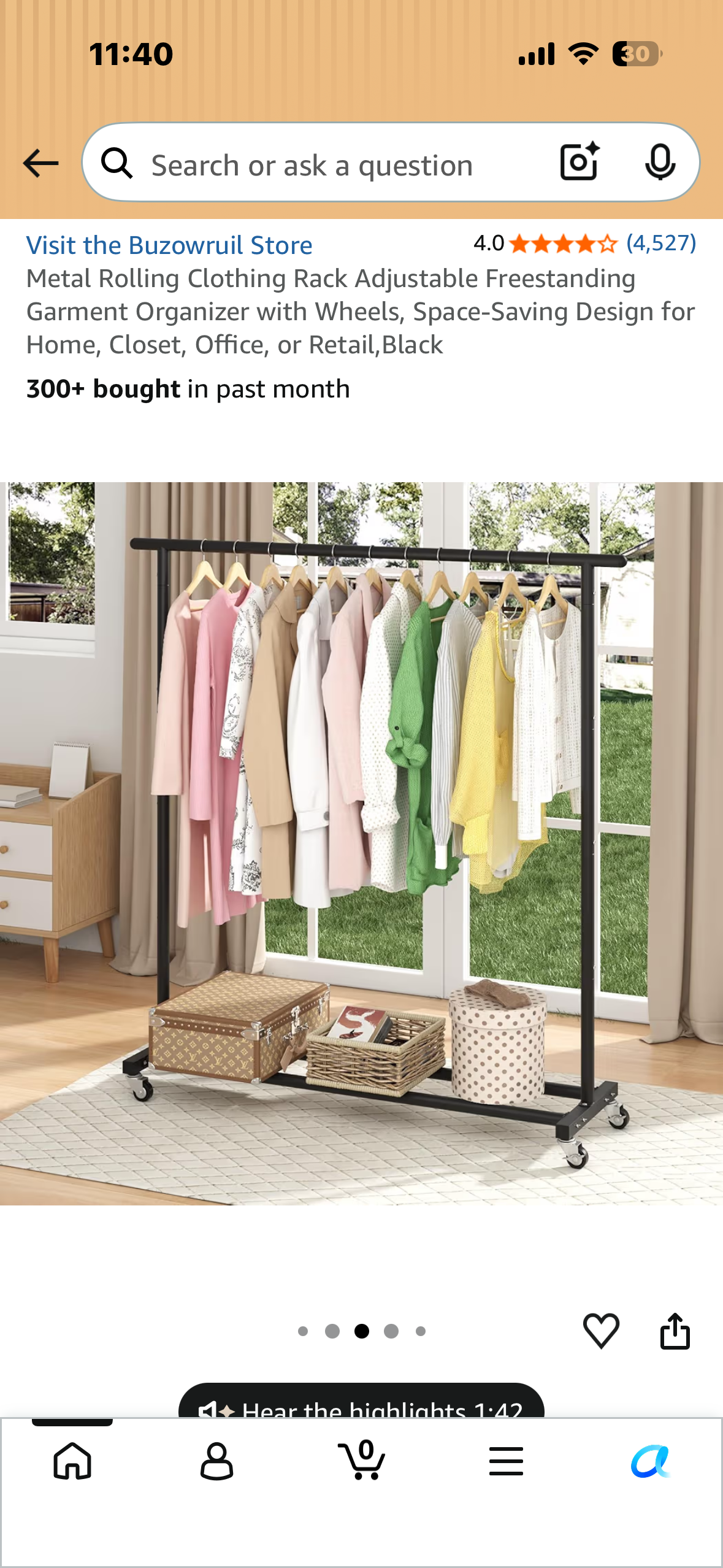 Metal Rolling Clothing Rack, White, Adjustable Freestanding Garment Organizer with Wheels, Space-Saving Design for Home, Closet, Office, or Retail, White