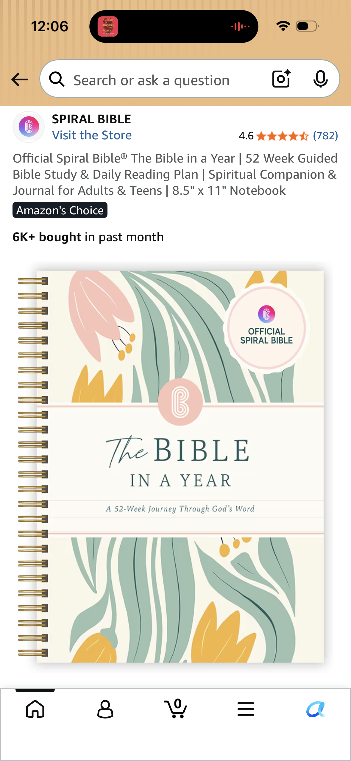 Official Spiral Bible® The Bible in a Year | 52 Week Guided Bible Study & Daily Reading Plan | Spiritual Companion & Journal for Adults & Teens | 8.5" x 11" Notebook