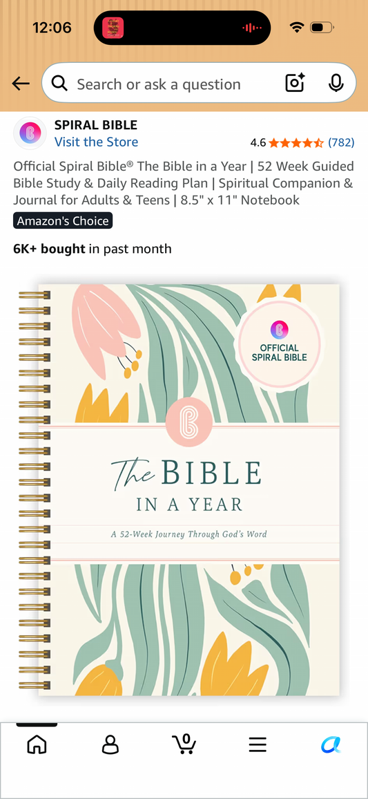Official Spiral Bible® The Bible in a Year | 52 Week Guided Bible Study & Daily Reading Plan | Spiritual Companion & Journal for Adults & Teens | 8.5" x 11" Notebook