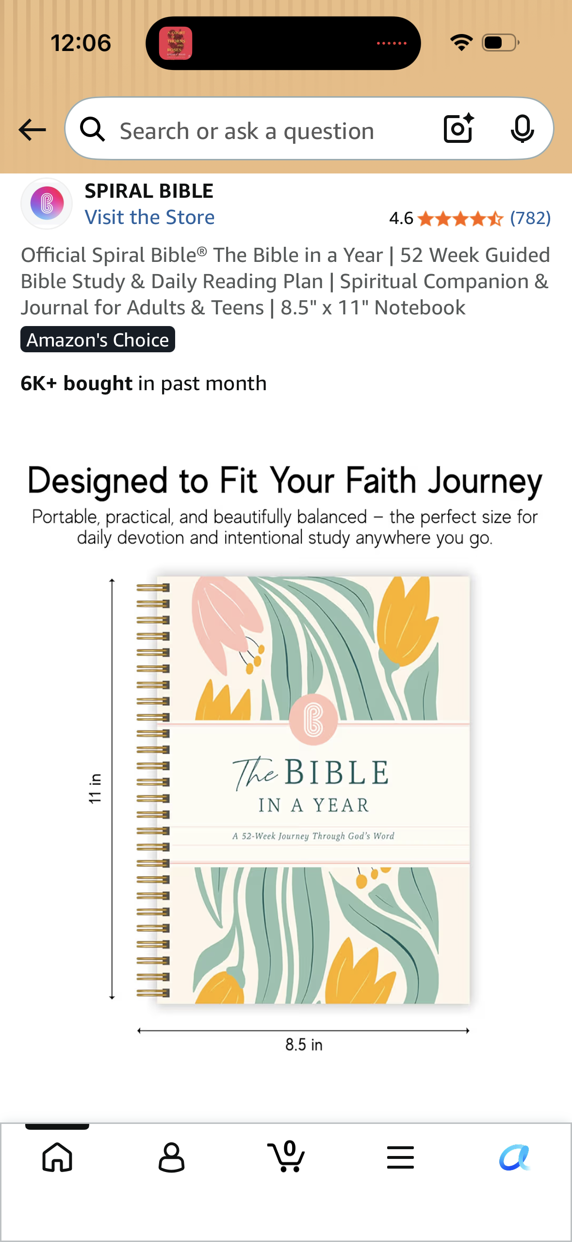 Official Spiral Bible® The Bible in a Year | 52 Week Guided Bible Study & Daily Reading Plan | Spiritual Companion & Journal for Adults & Teens | 8.5" x 11" Notebook
