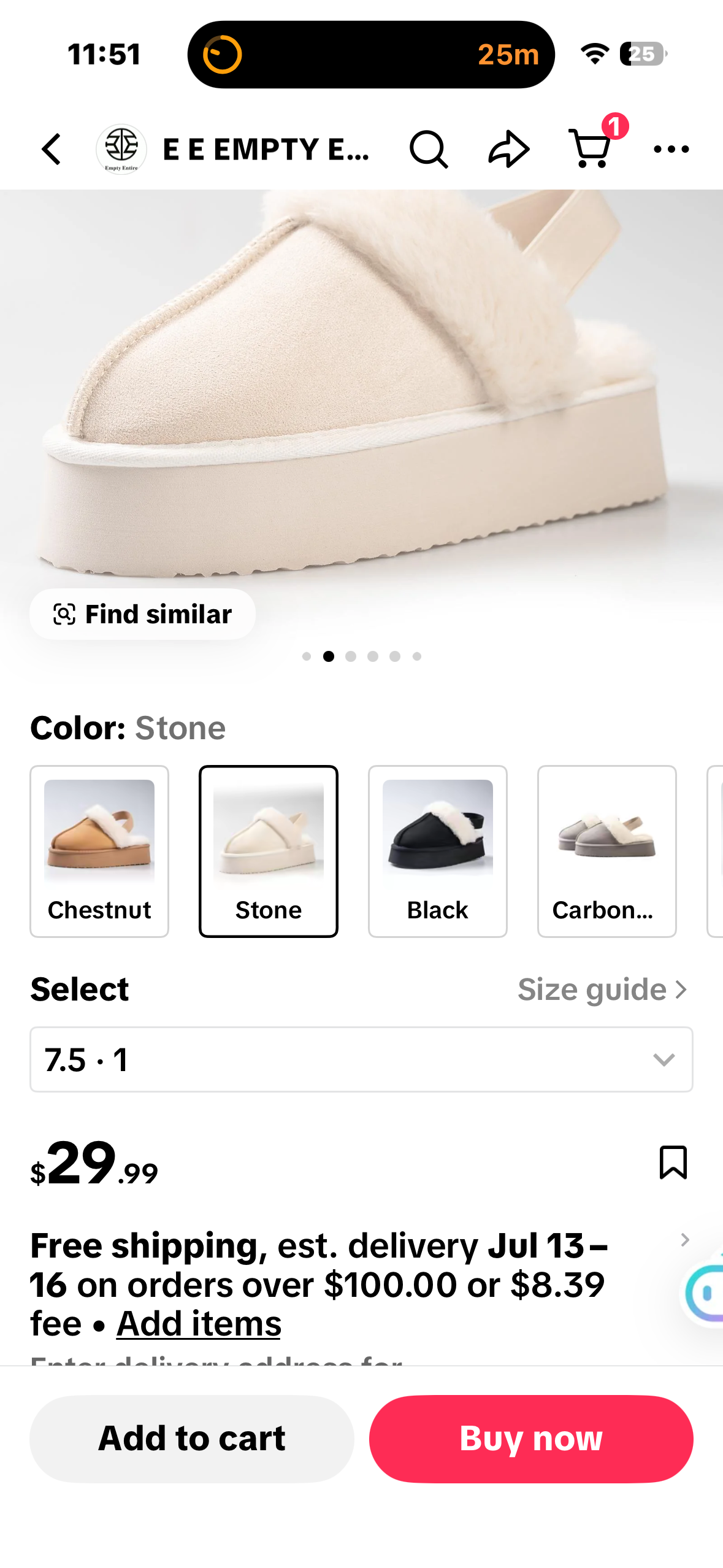Women's Platform Slippers, Suede Fuzzy Slippers with Strap (Size 7.5)