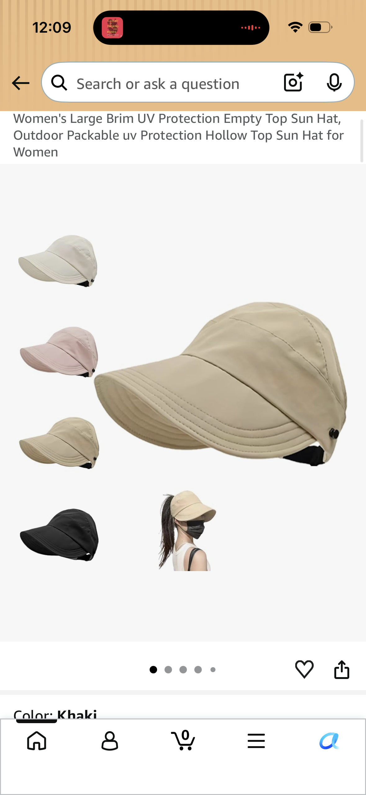 Women's Large Brim UV Protection Empty Top Sun Hat, Outdoor Packable uv Protection Hollow Top Sun Hat for Women
