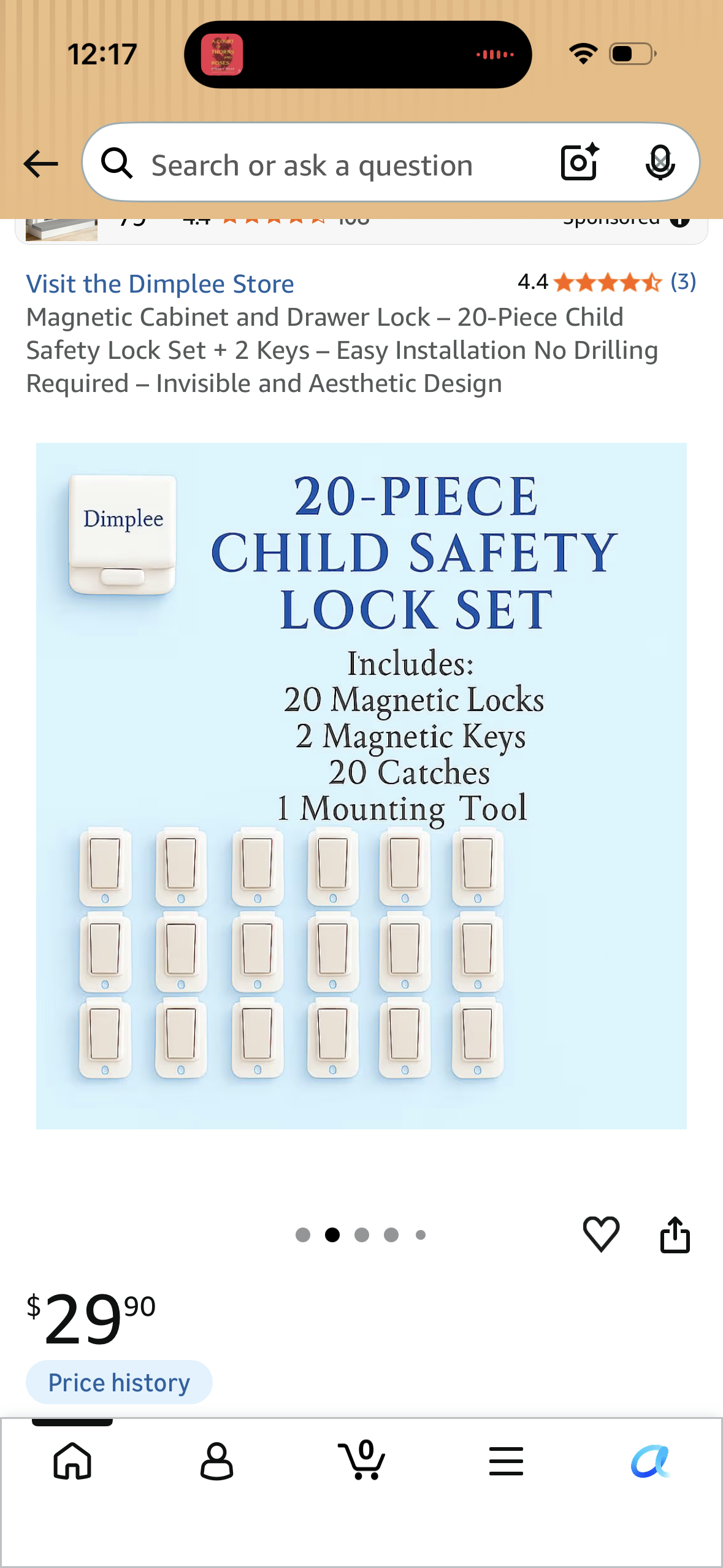Magnetic Cabinet and Drawer Lock – 20-Piece Child Safety Lock Set + 2 Keys – Easy Installation No Drilling Required – Invisible and Aesthetic Design