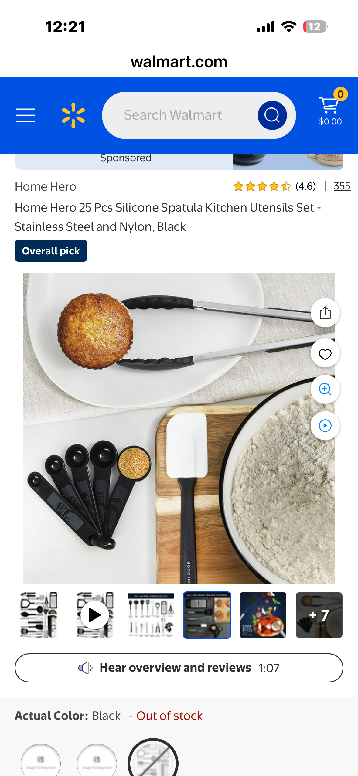 Home Hero Silicone Kitchen Utensil Set with Ergonomic Handles