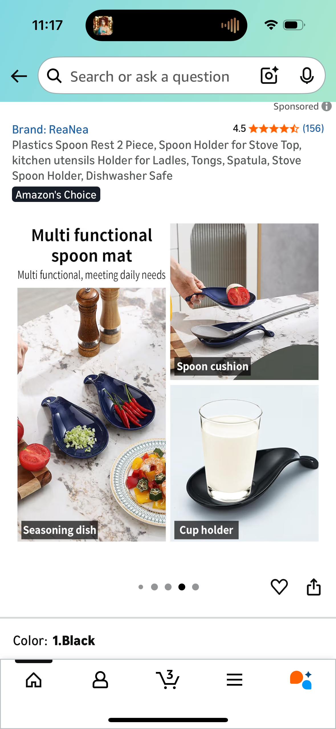 Brand: ReaNea 4.5 4.5 out of 5 stars (156) Plastics Spoon Rest 2 Piece, Spoon Holder for Stove Top, kitchen utensils Holder for Ladles, Tongs, Spatula, Stove Spoon Holder, Dishwasher Safe