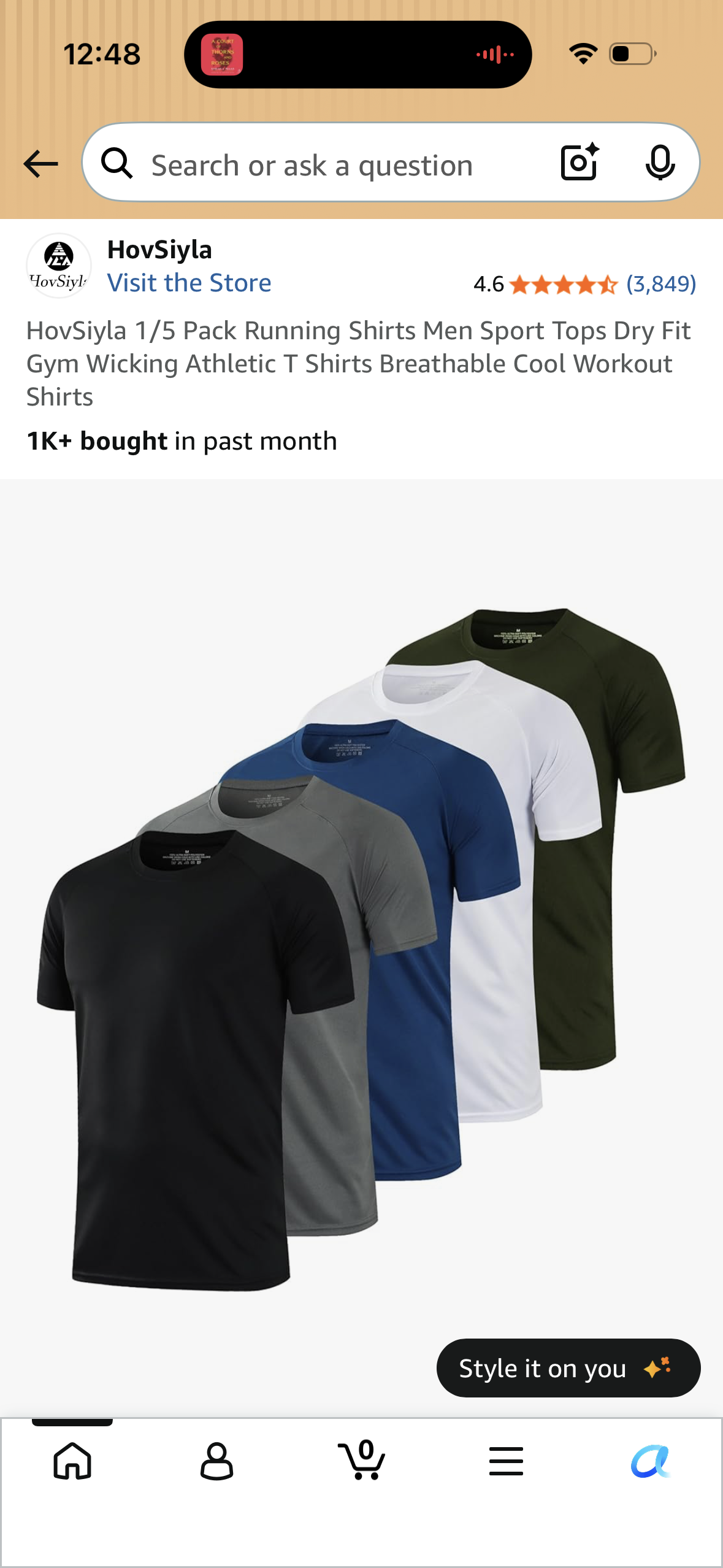 HovSiyla 1/5 Pack Running Shirts Men Sport Tops Dry Fit Gym Wicking Athletic T Shirts Breathable Cool Workout Shirts