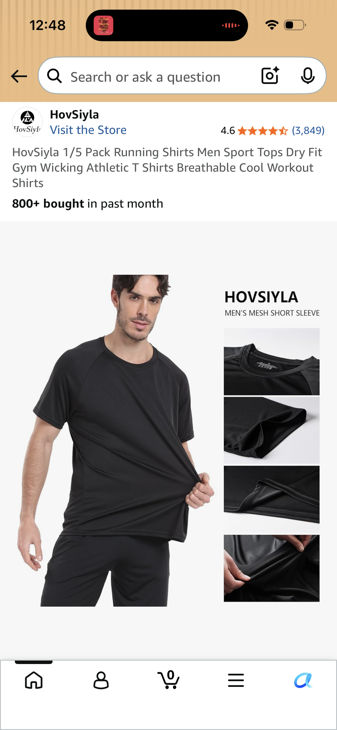 HovSiyla 1/5 Pack Running Shirts Men Sport Tops Dry Fit Gym Wicking Athletic T Shirts Breathable Cool Workout Shirts