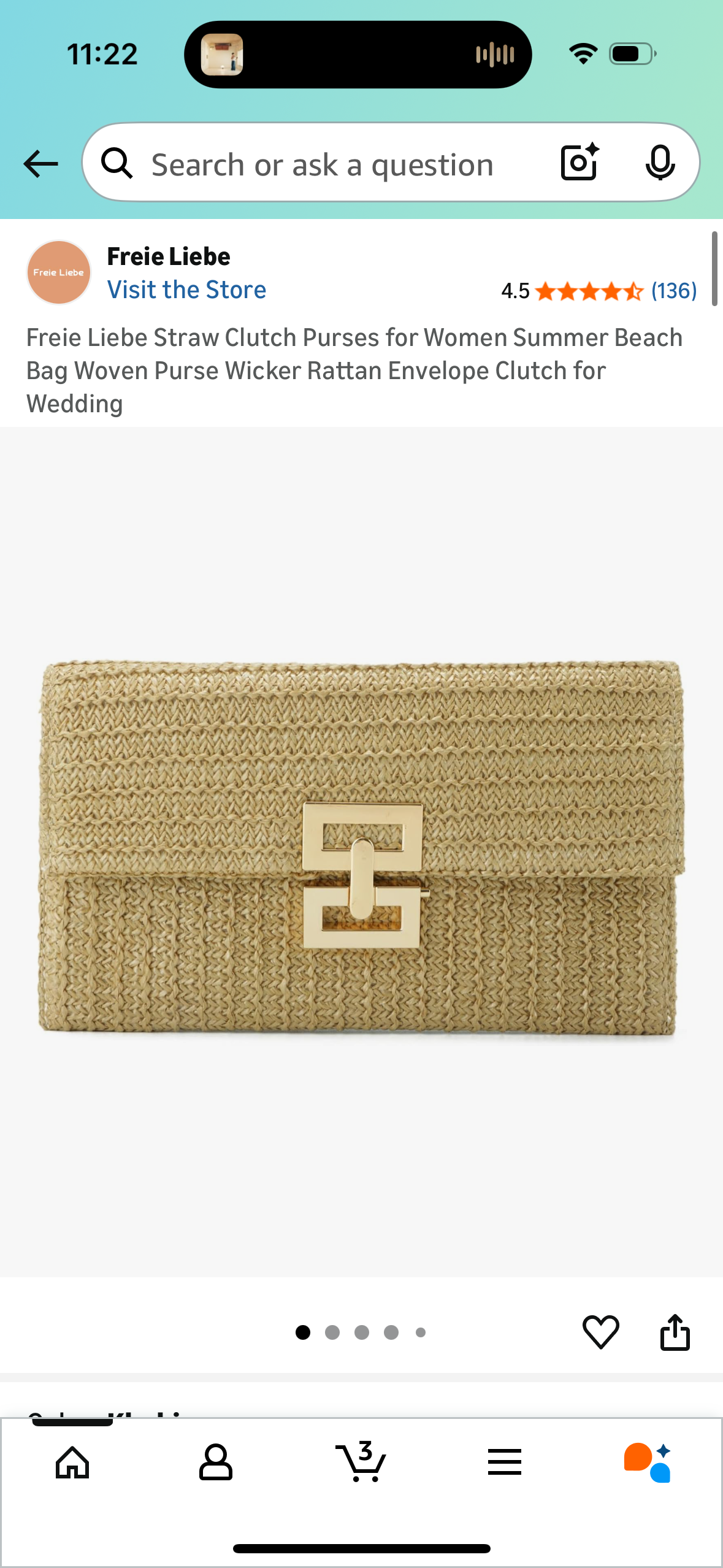 Freie Liebe Straw Clutch Purses for Women Summer Beach Bag Woven Purse Wicker Rattan Envelope Clutch for Wedding