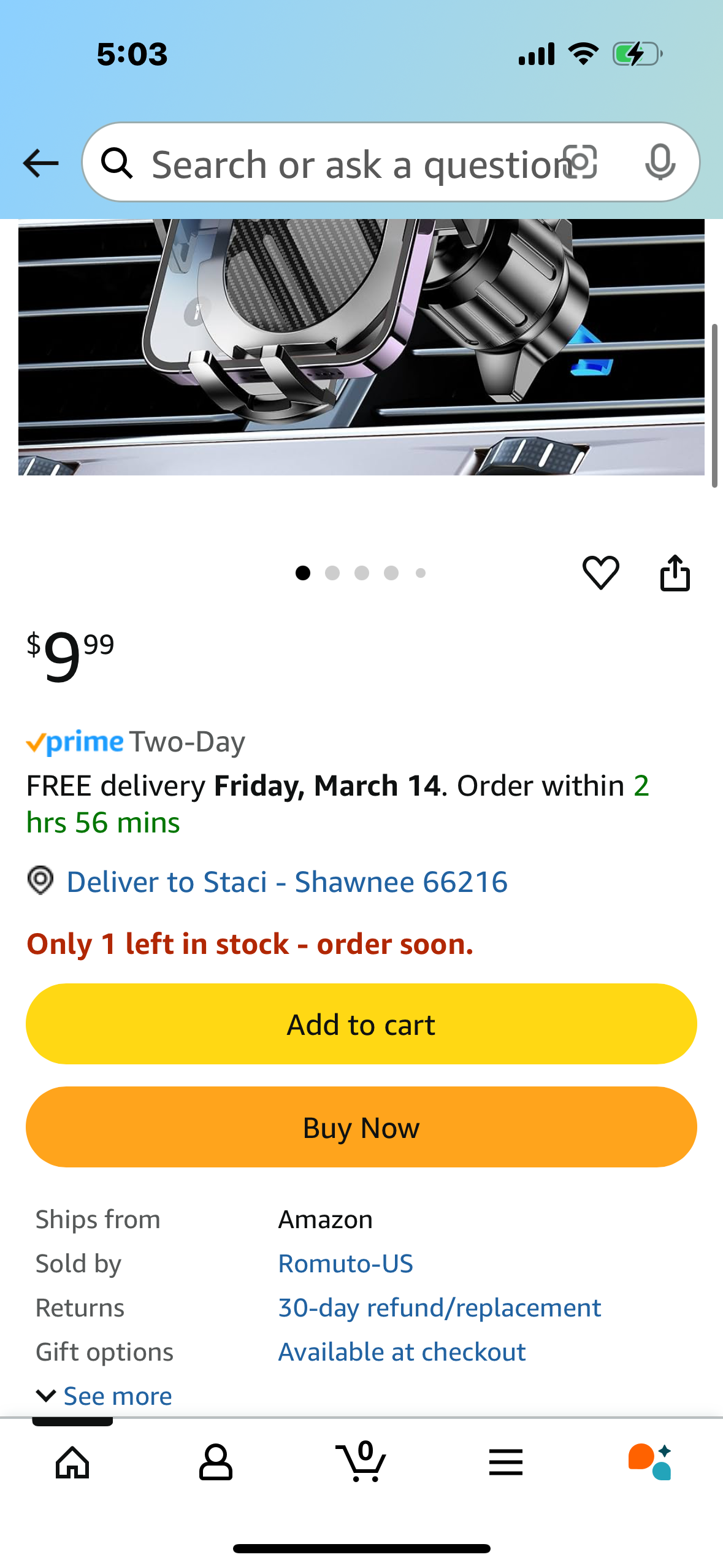 Car Vent Phone Mount, [Upgrade Hook Clip Never Shake] Adjustable 360 Rotation Vent Clip Car Phone Holder Mount, Big Phone & Thick Case Friendly Fit for All iPhone Cell Phone