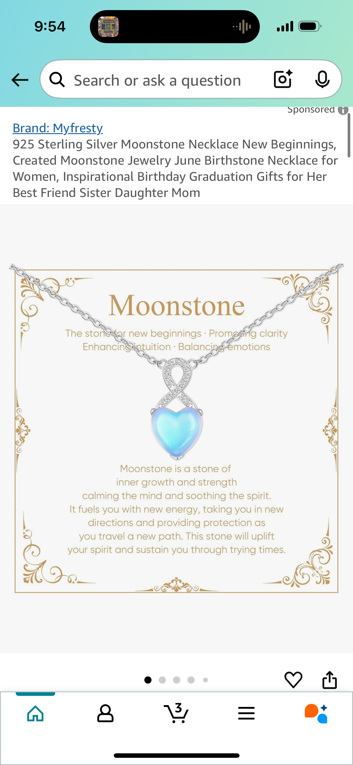925 Sterling Silver Moonstone Necklace New Beginnings, Created Moonstone Jewelry June Birthstone Necklace for Women, Inspirational Birthday Graduation Gifts for Her Best Friend Sister Daughter Mom