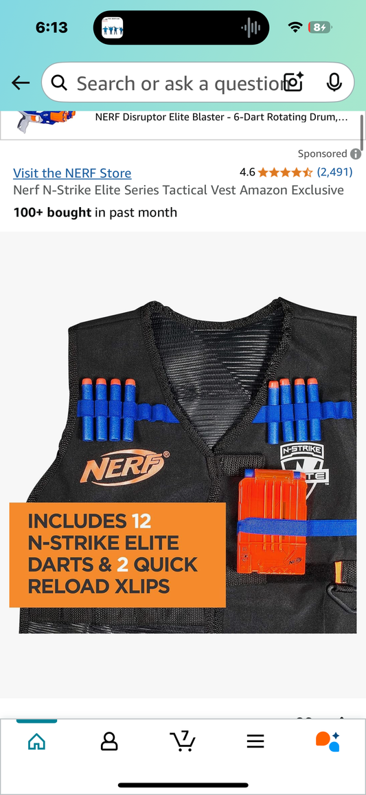 Nerf N-Strike Elite Series Tactical Vest Amazon Exclusive