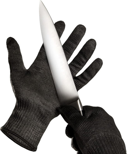 Avant-Steel. Black. Steel Fibre Yarn. Cut & Abrasion Resistant Glove. 1 Pair. Ambidextrous. (Extra Large)
