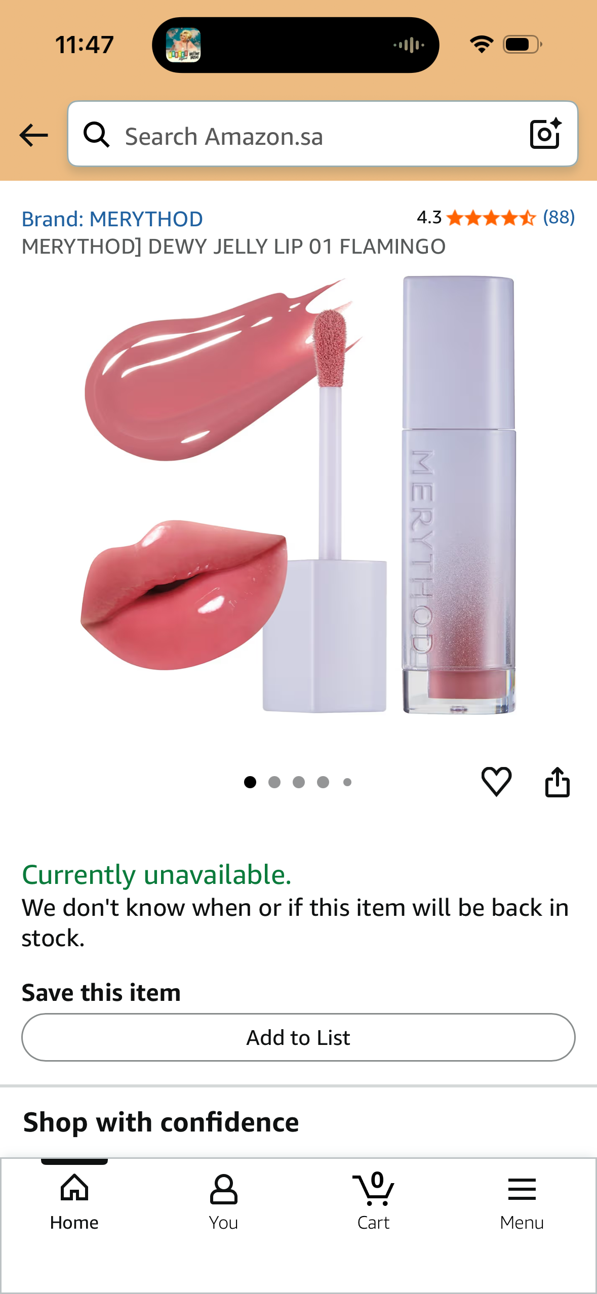 MERYTHOD] DEWY JELLY LIP 01 FLAMINGO