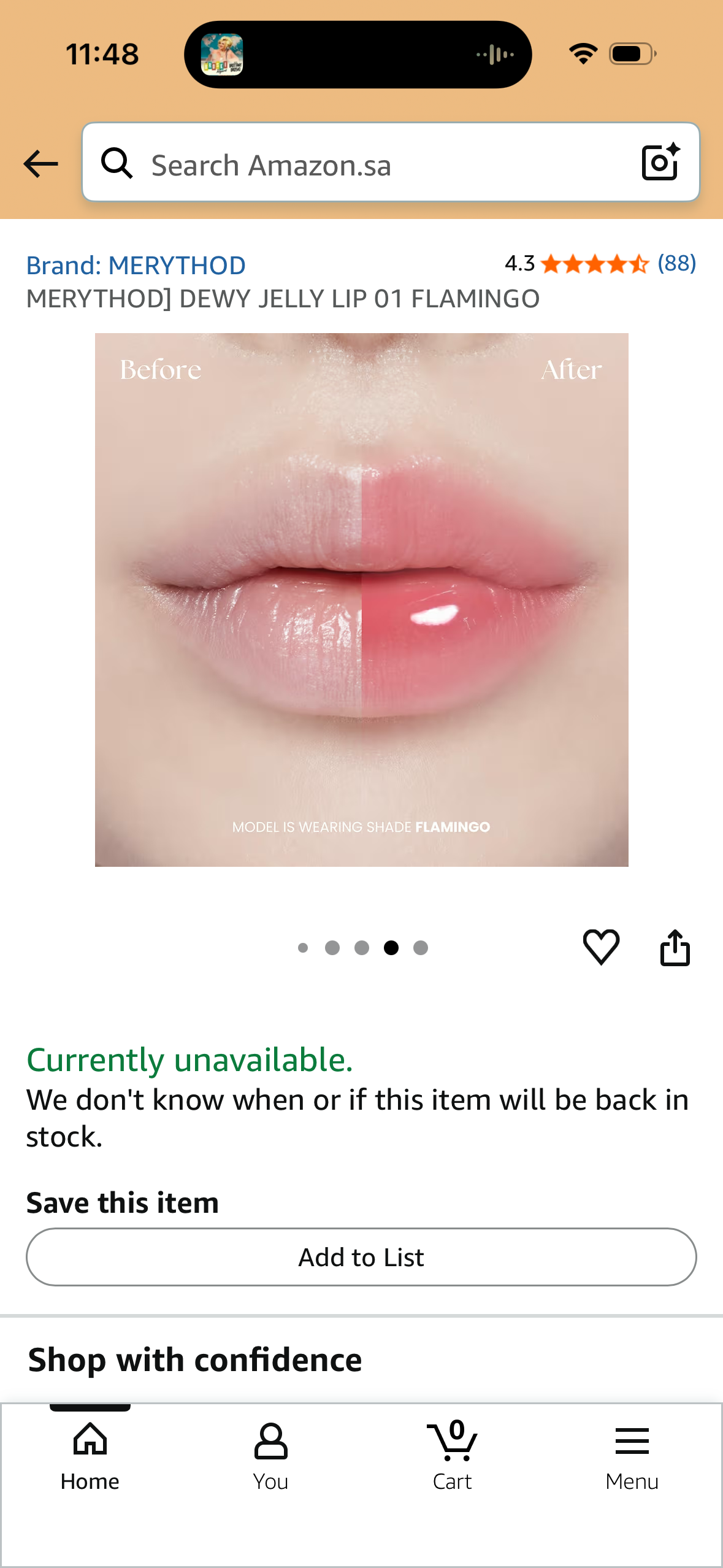 MERYTHOD] DEWY JELLY LIP 01 FLAMINGO