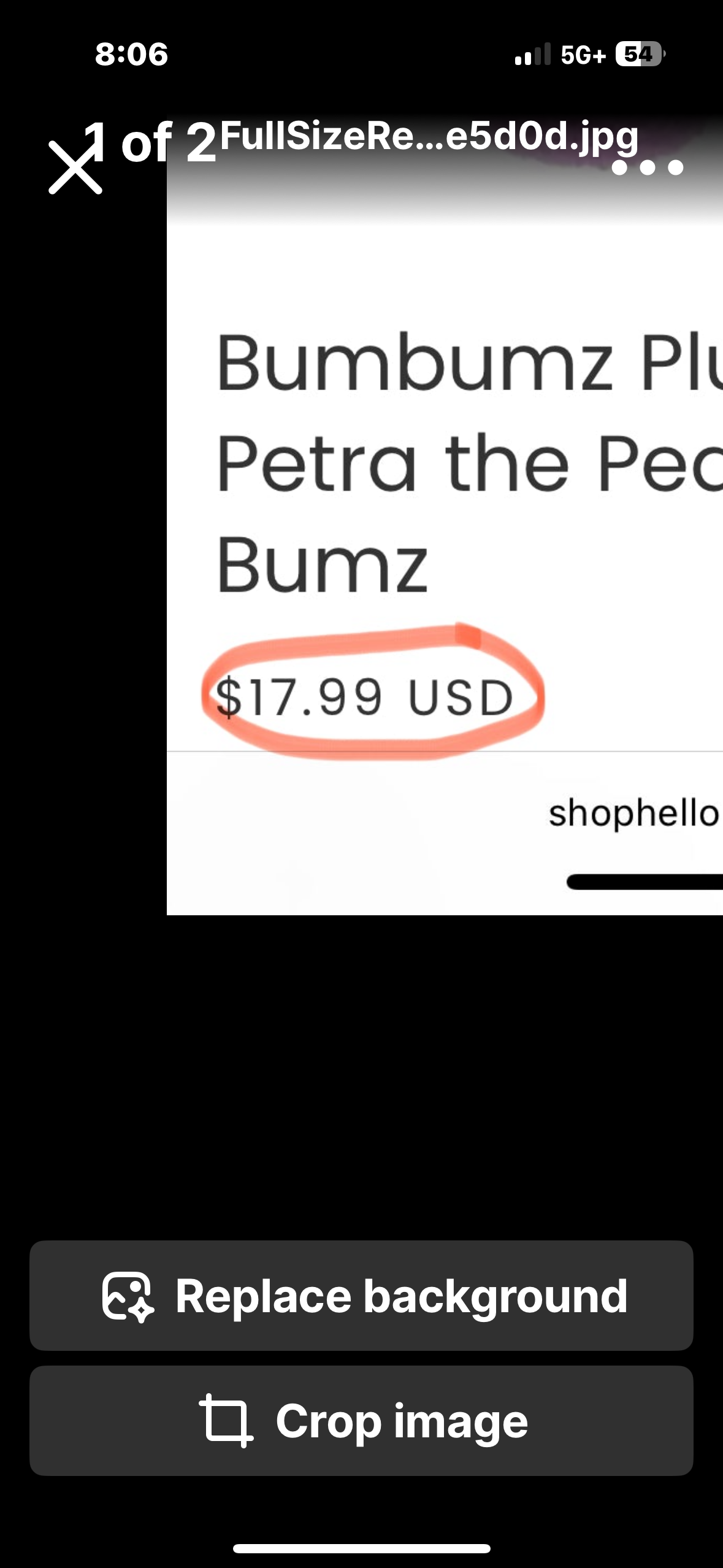 Bumbumz Plush Toy 7.5" Petra the Peace Sign Groovy Bumz