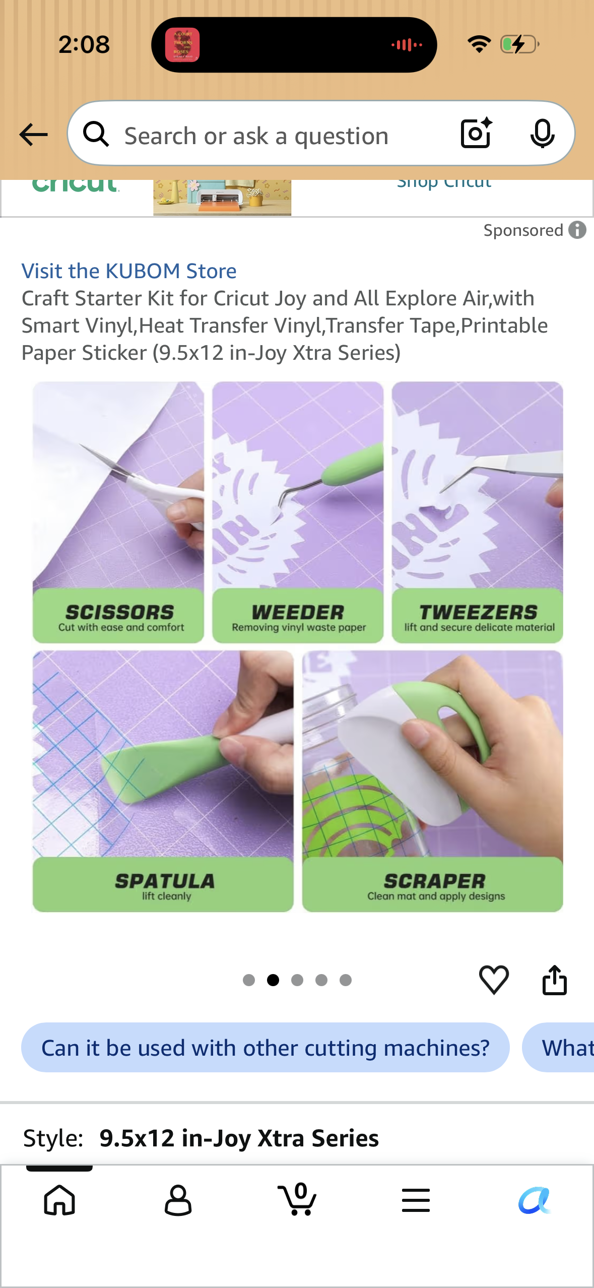Craft Starter Kit for Cricut Joy and All Explore Air,with Smart Vinyl,Heat Transfer Vinyl,Transfer Tape,Printable Paper Sticker (9.5x12 in-Joy Xtra Series)