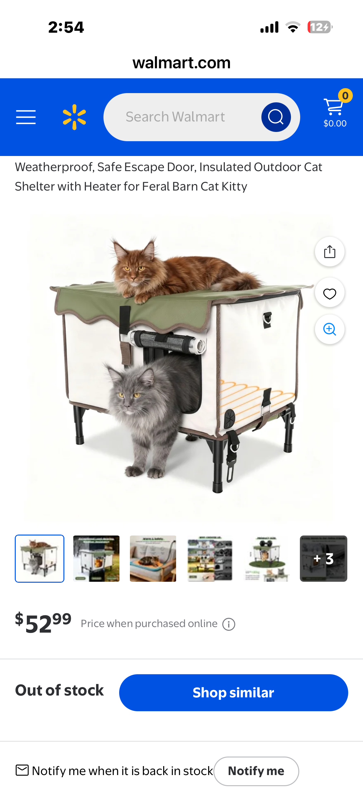 BNZ Indestructible Heated Cat House, Weatherproof, Safe, Escape Door, Insulated, Outdoor Cat Shelter with Heater (21''x15''x13'')