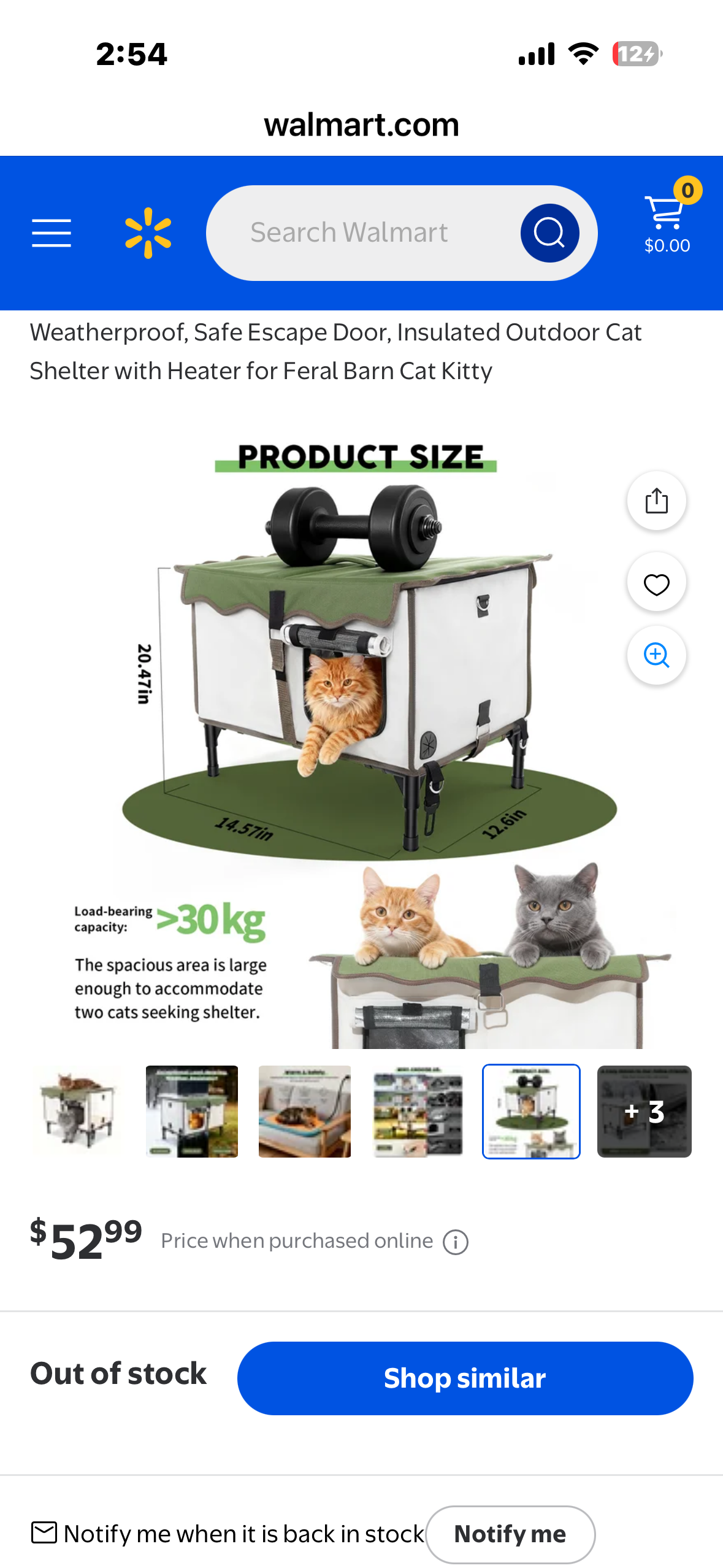 BNZ Indestructible Heated Cat House, Weatherproof, Safe, Escape Door, Insulated, Outdoor Cat Shelter with Heater (21''x15''x13'')