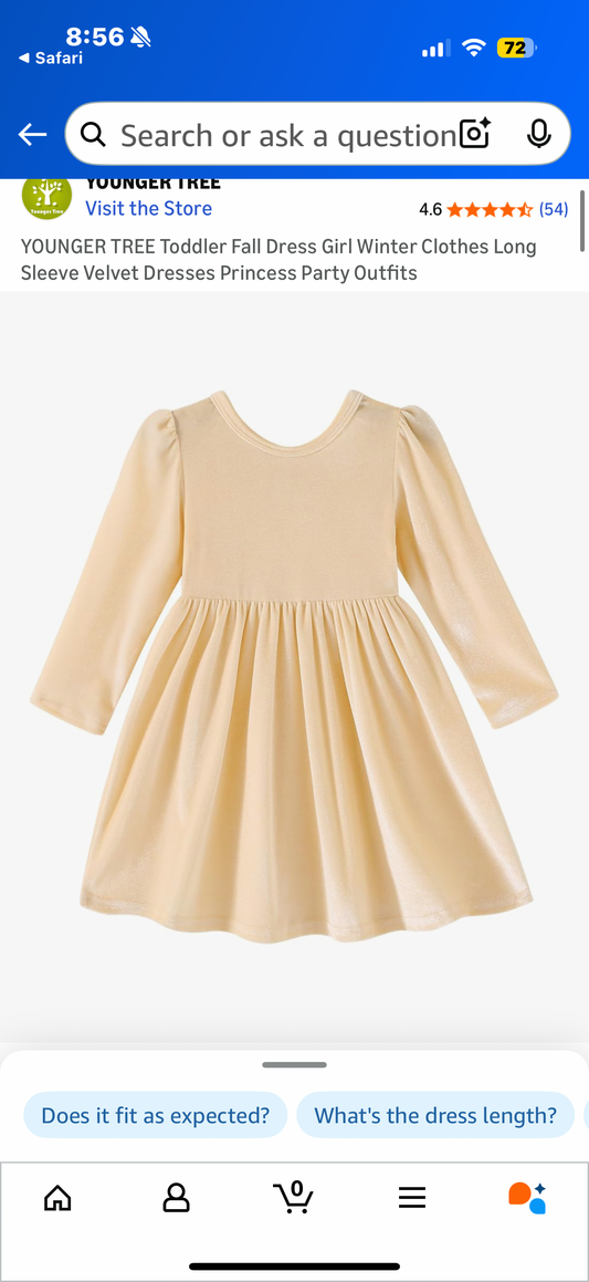 YOUNGER TREE Toddler Fall Dress Girl Winter Clothes Long Sleeve Velvet Dresses Princess Party Outfits (Size 12-18 months and 5-6 years)