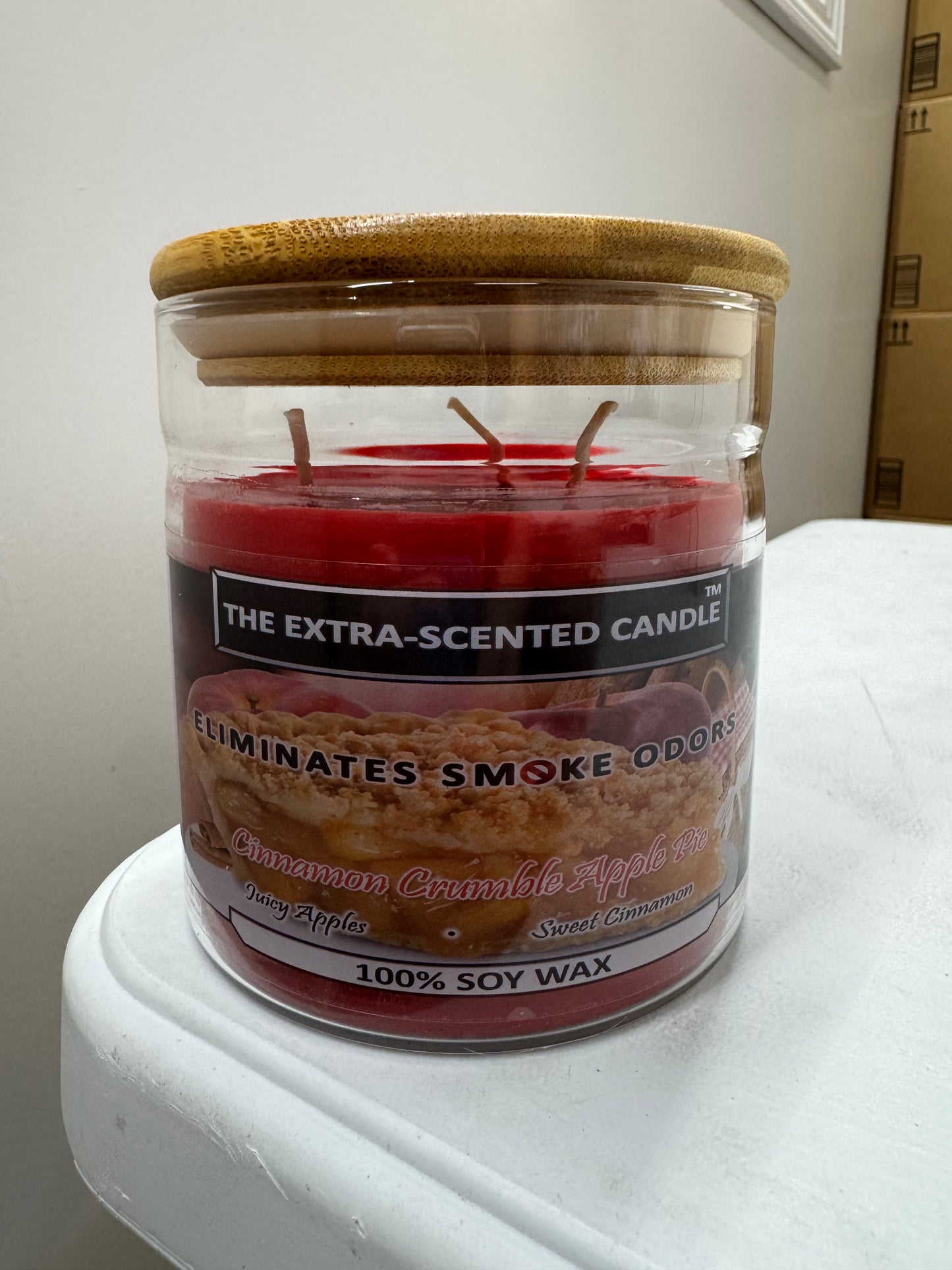 The Extra Scented Candle. Designed to Completely Eliminate Tough Smoke Odors. All Natural Luxury 3 Cotton Wick Candle. Made from Premium Soy Wax and Infused with Concentrated Essential Oils.