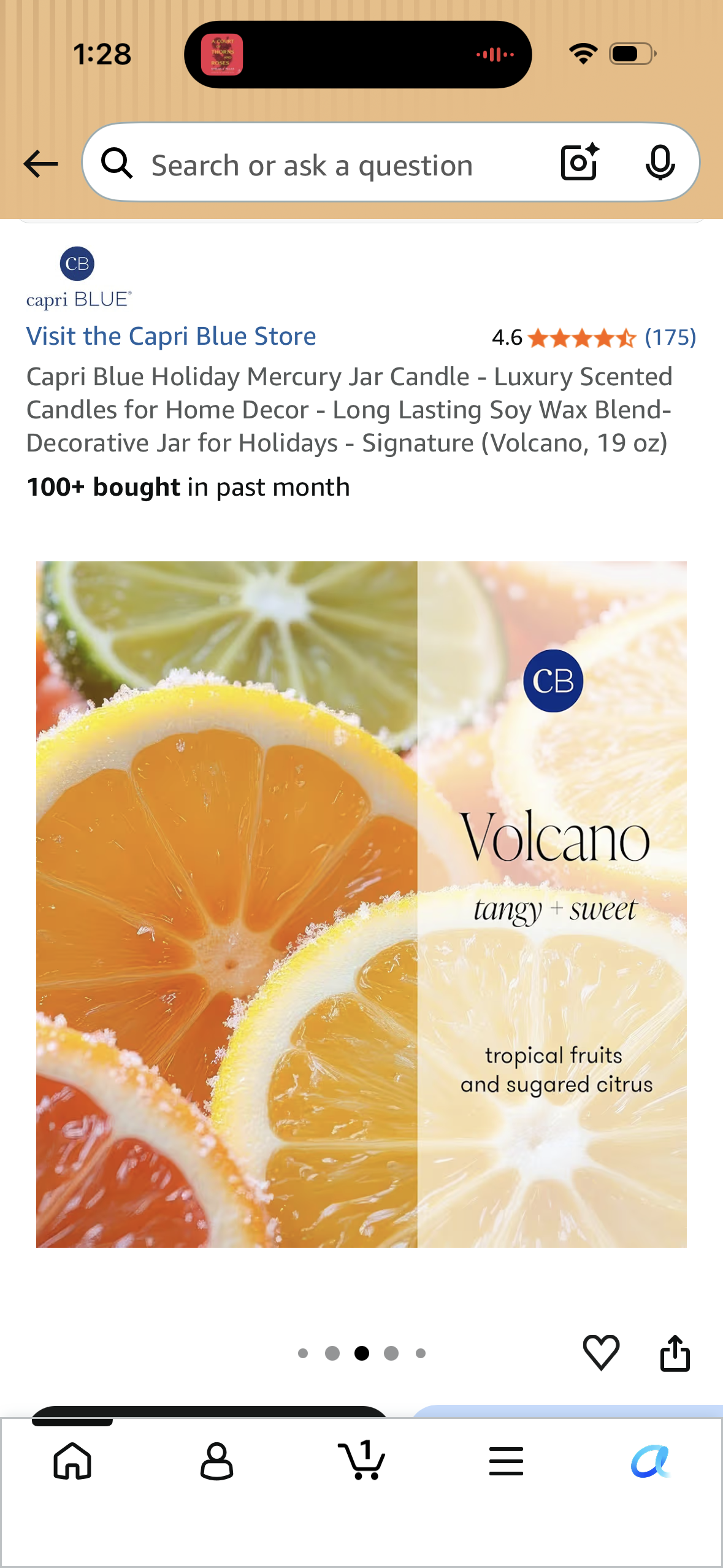 Capri Blue Holiday Mercury Jar Candle - Luxury Scented Candles for Home Decor - Long Lasting Soy Wax Blend- Decorative Jar for Holidays - Signature (Volcano, 19 oz)