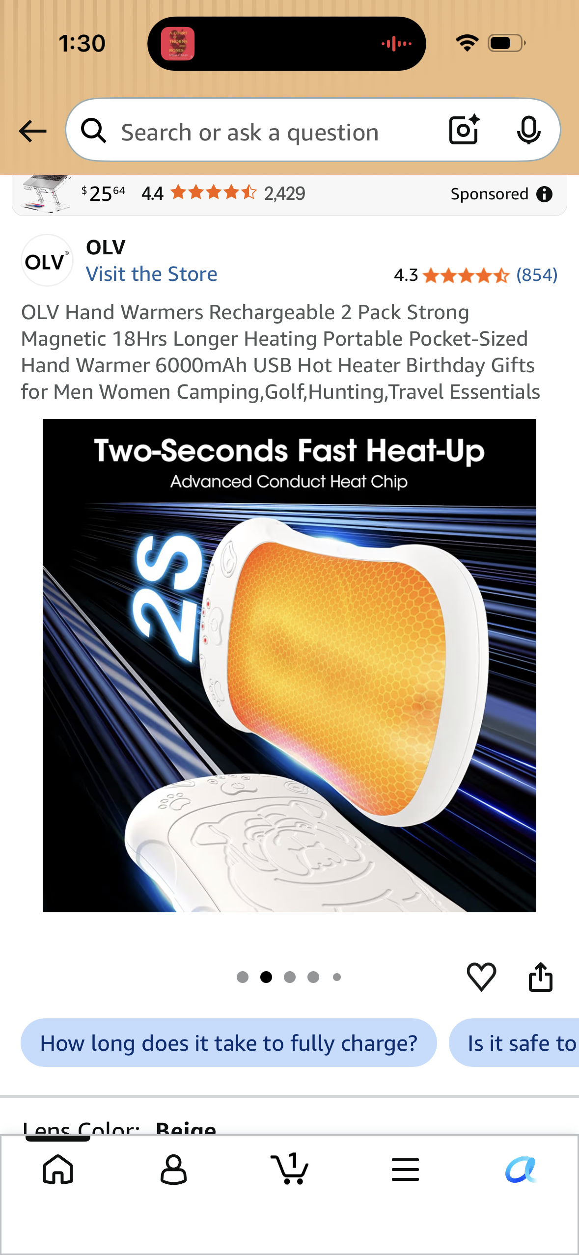 OLV Hand Warmers Rechargeable 2 Pack Strong Magnetic 18Hrs Longer Heating Portable Pocket-Sized Hand Warmer 6000mAh USB Hot Heater Birthday Gifts for Men Women Camping, Golf, Hunting, Travel Essentials